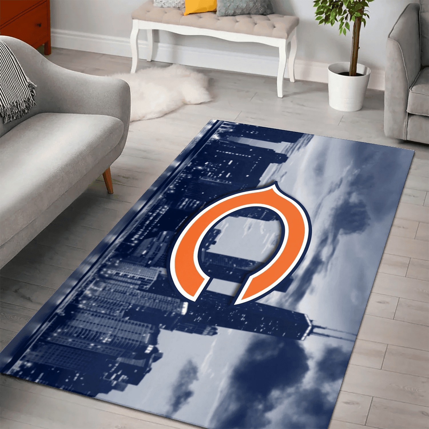 Chicago Bears City 3D Full Print Rectangle Area Rug – Full Print Carpet For Living Room & Bedroom Home Decor