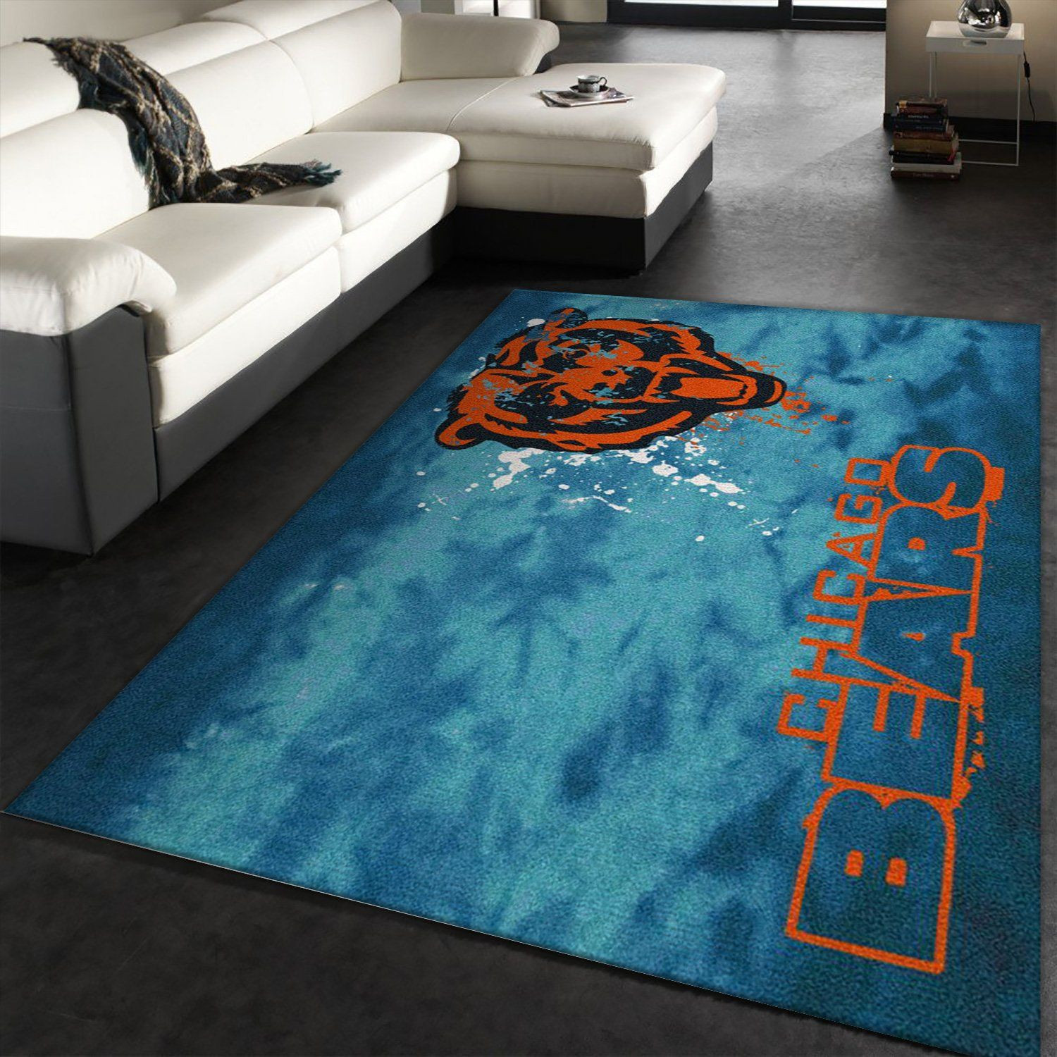 Chicago Bears Fade Rug Team Rectangle Area Rug – Full Print Carpet For Living Room & Bedroom Home Decor