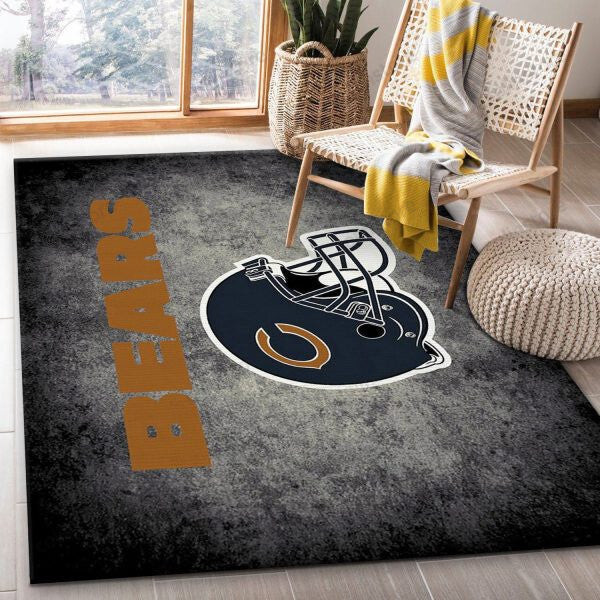 Chicago Bears Imperial Distressed 3D Rectangle Area Rug – Full Print Carpet For Living Room & Bedroom Home Decor