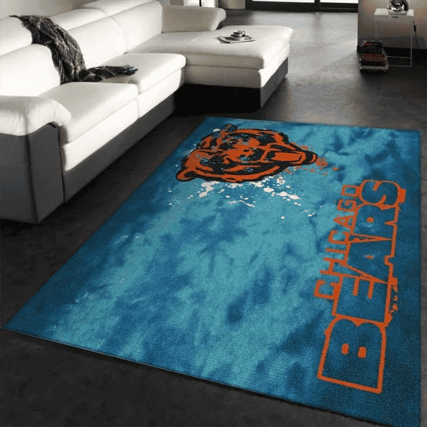 Chicago Bears Logo 3D Rectangle Area Rug – Full Print Carpet For Living Room & Bedroom Home Decor