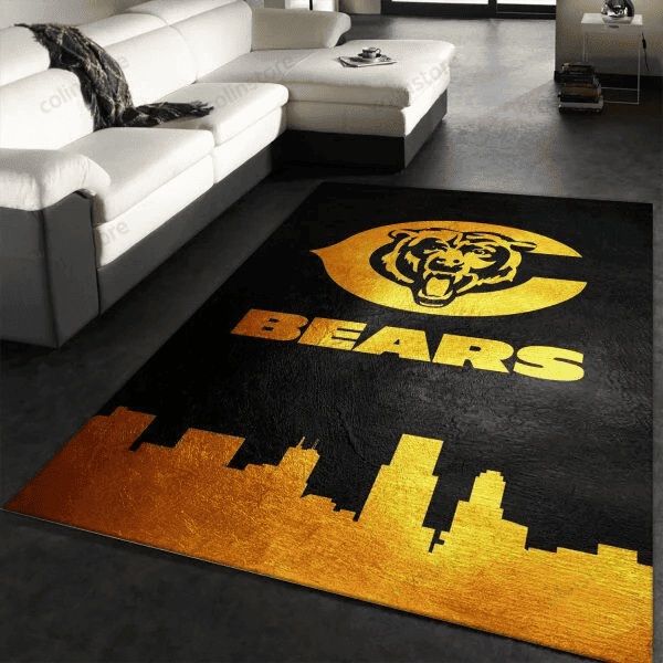 Chicago Bears Logo Team 3D Rectangle Area Rug – Full Print Carpet For Living Room & Bedroom Home Decor