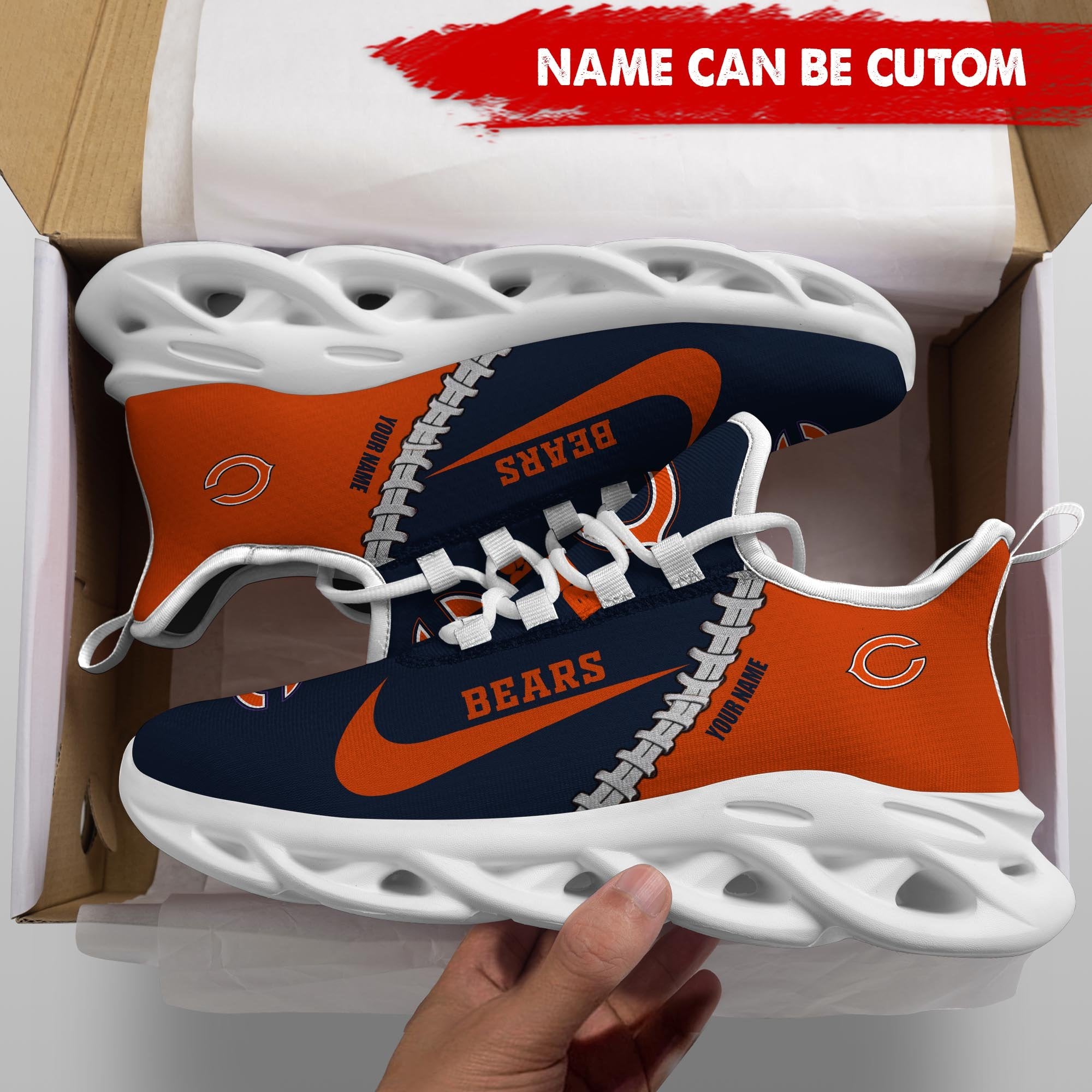 Chicago Bears Max Soul Shoes Sneakers for Men And Women – NFL Football Fan Shoes, Team Sneakers - Image 5