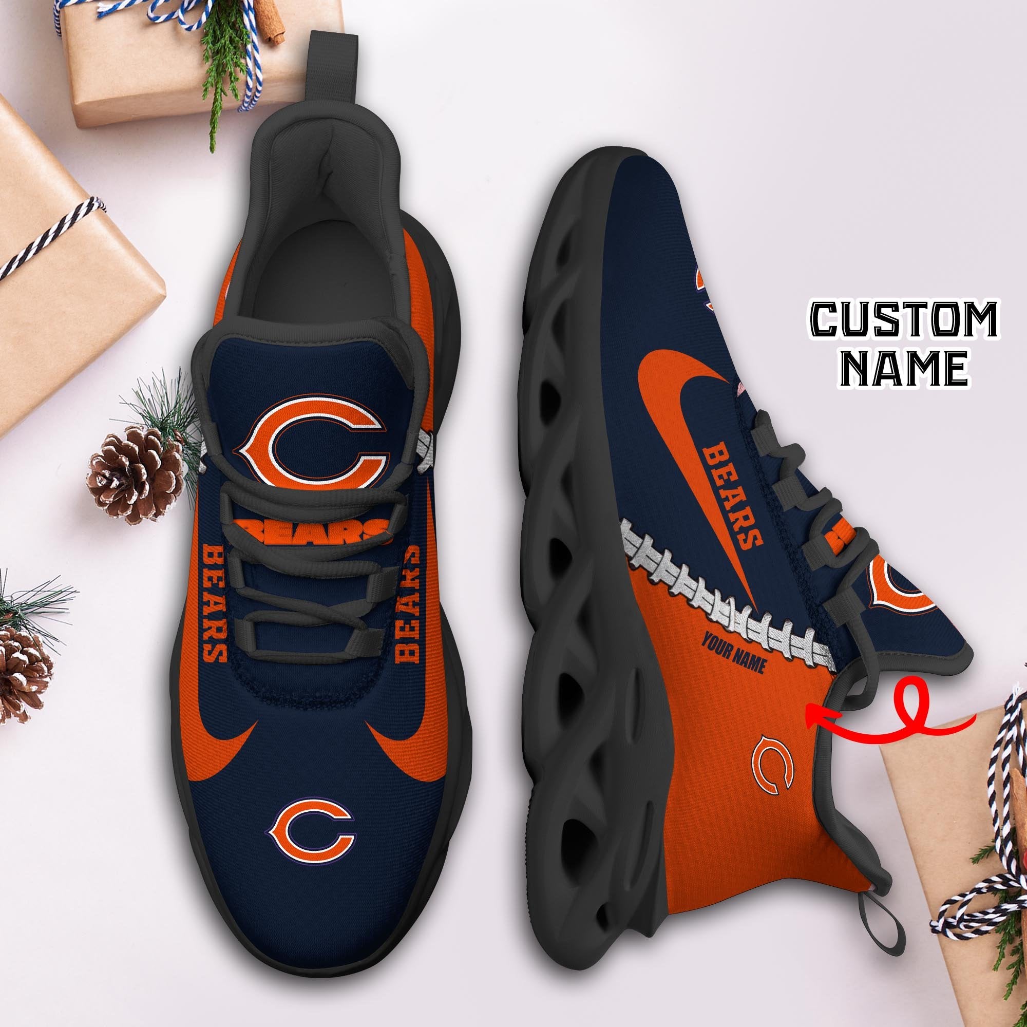 Chicago Bears Max Soul Shoes Sneakers for Men And Women – NFL Football Fan Shoes, Team Sneakers - Image 3