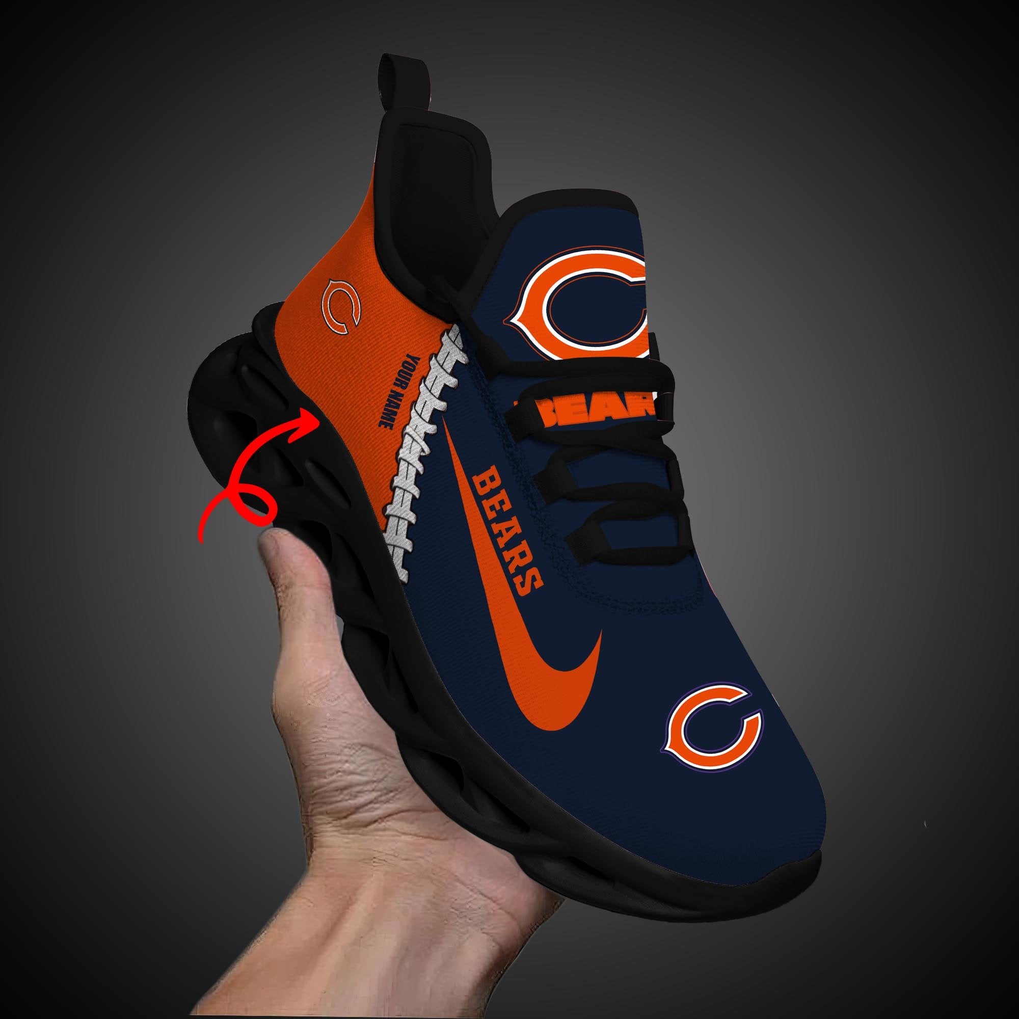 Chicago Bears Max Soul Shoes Sneakers for Men And Women – NFL Football Fan Shoes, Team Sneakers - Image 7