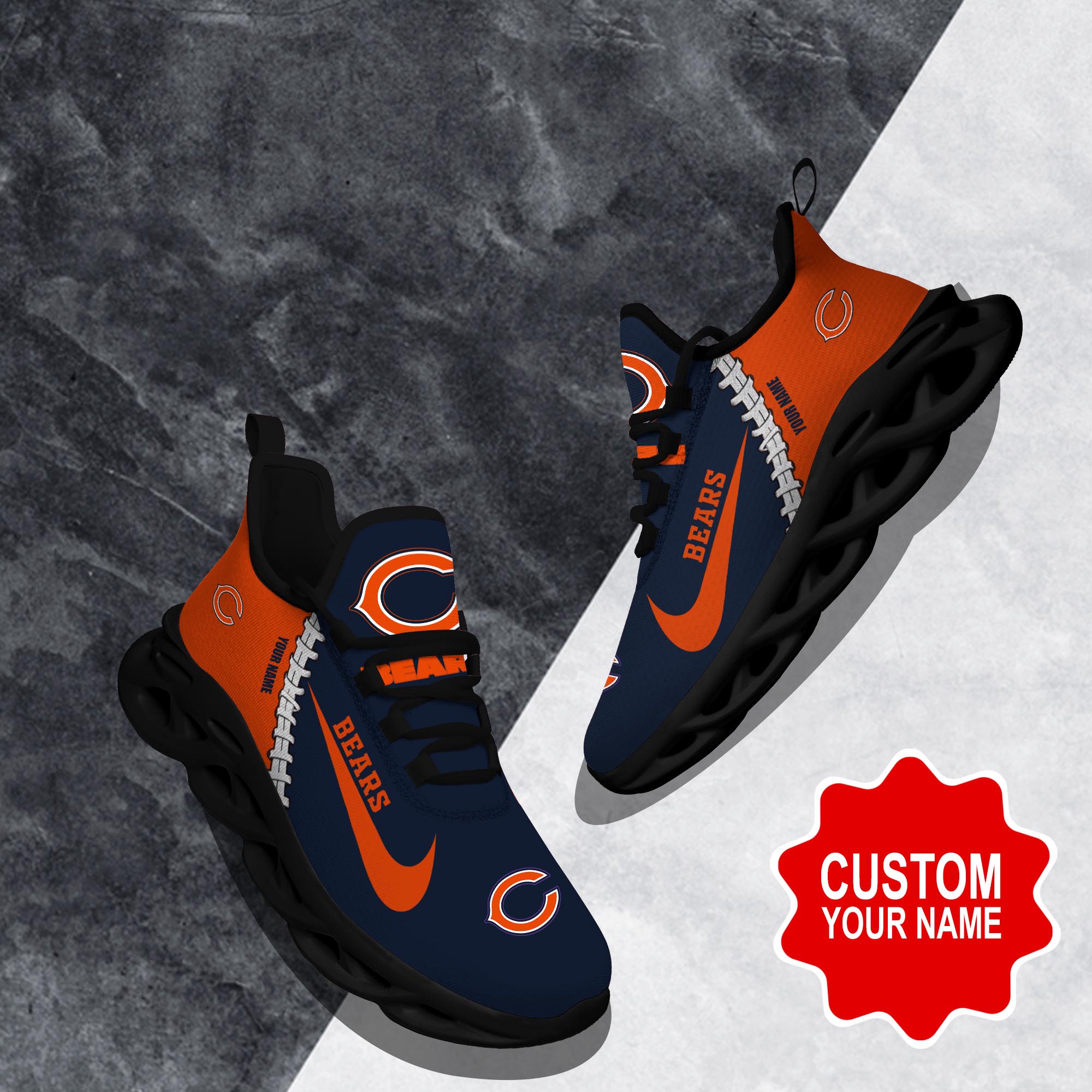 Chicago Bears Max Soul Shoes Sneakers for Men And Women – NFL Football Fan Shoes, Team Sneakers
