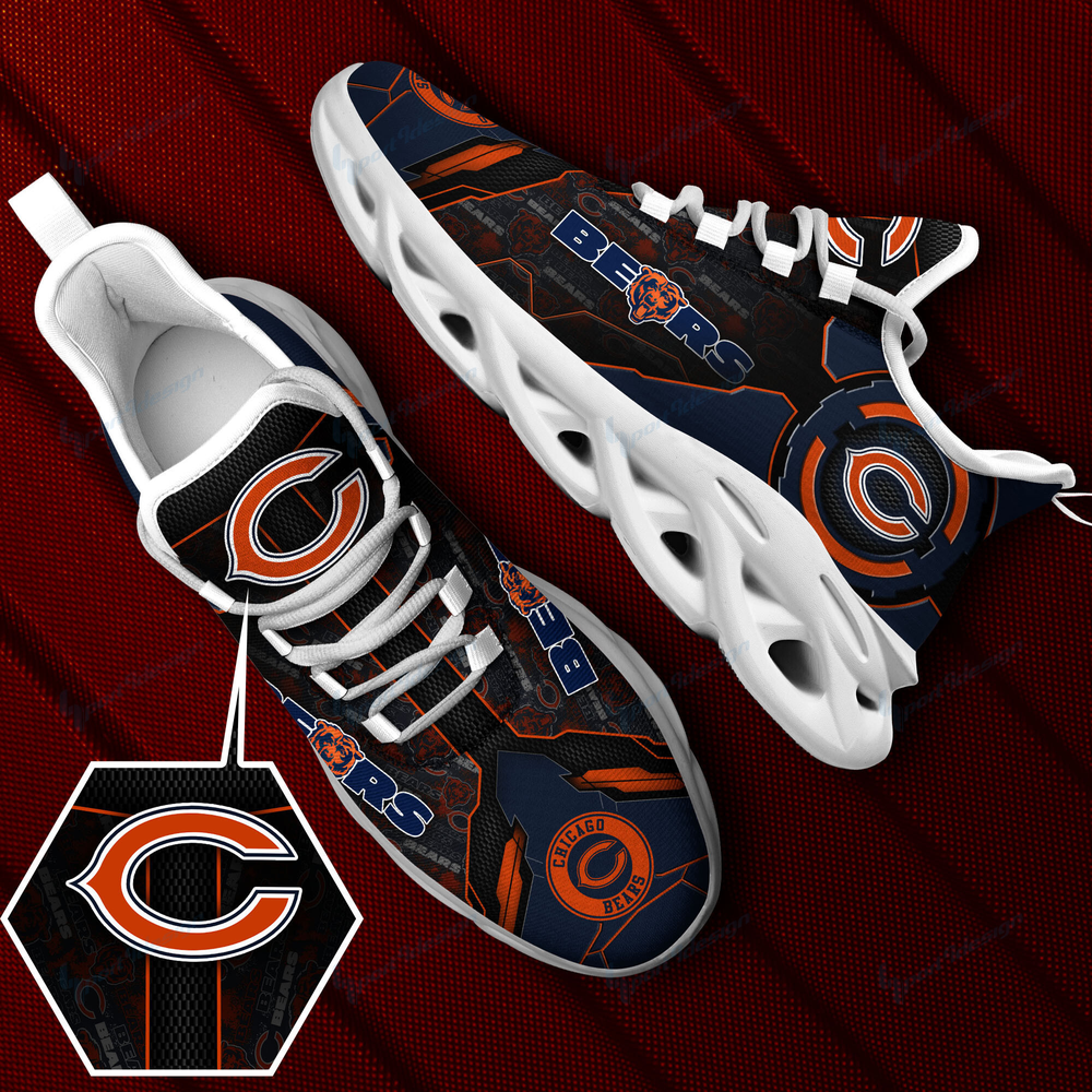Chicago Bears Max Soul Shoes Sneakers for Men And Women – NFL Football Fan Shoes, Team Sneakers
