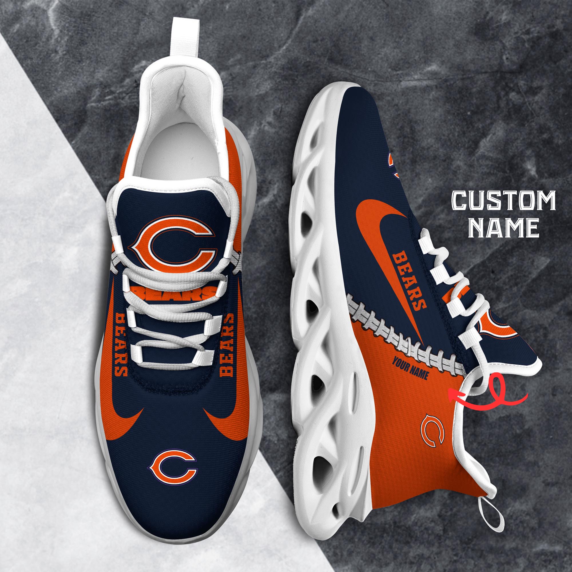 Chicago Bears Max Soul Shoes Sneakers for Men And Women – NFL Football Fan Shoes, Team Sneakers - Image 6