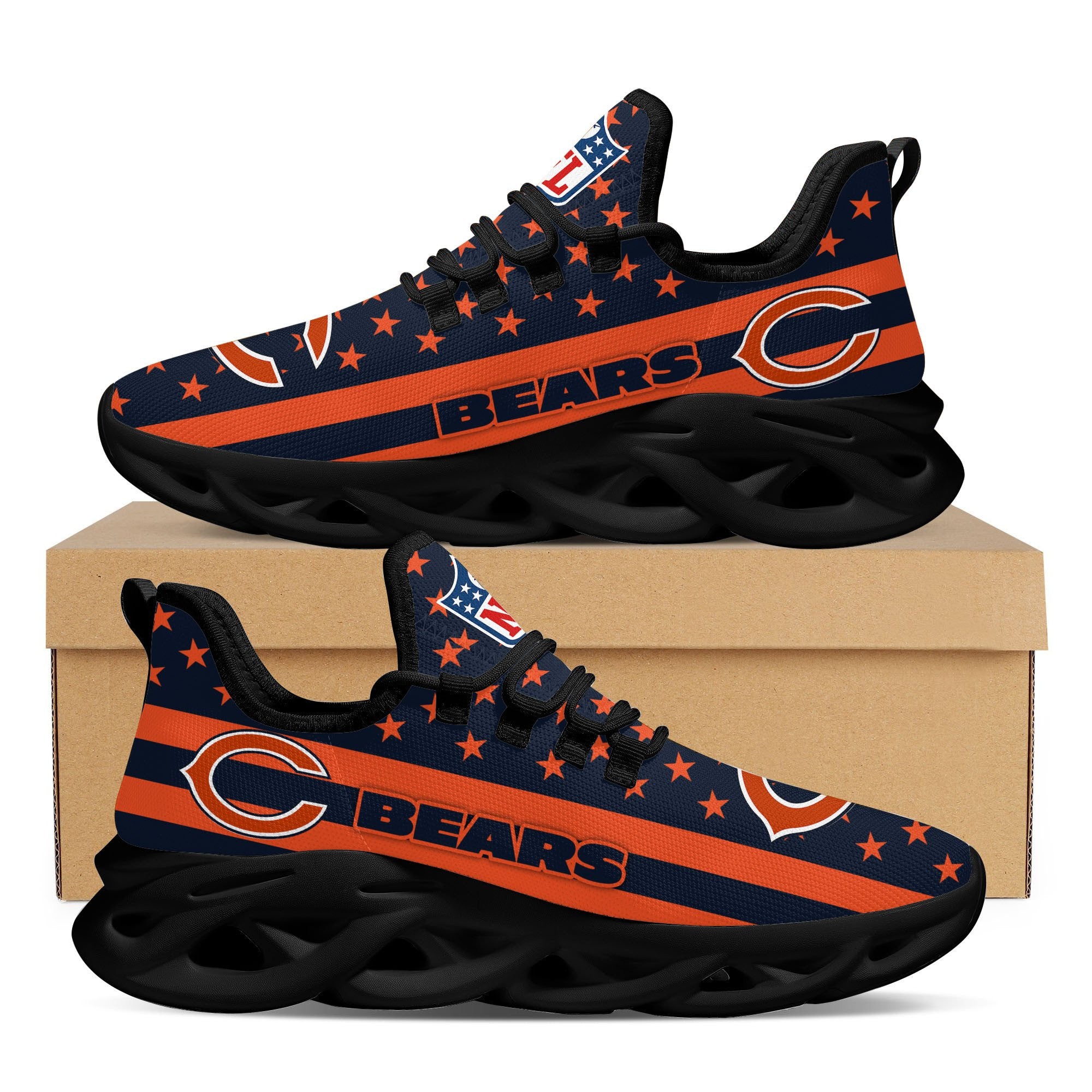 Chicago Bears NFL Max Soul Shoes Sneakers for Men And Women – NFL Football Fan Shoes, Team Sneakers - Image 4