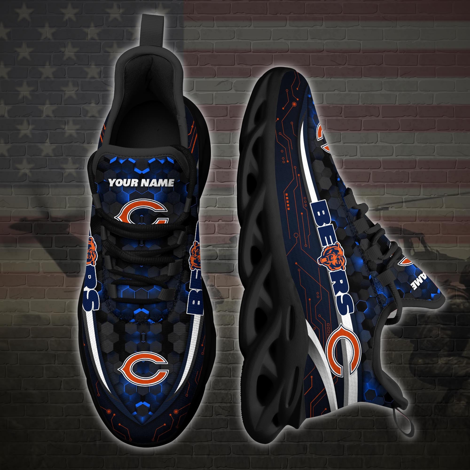 Chicago Bears NFL Max Soul Shoes Sneakers for Men And Women – NFL Football Fan Shoes, Team Sneakers - Image 3