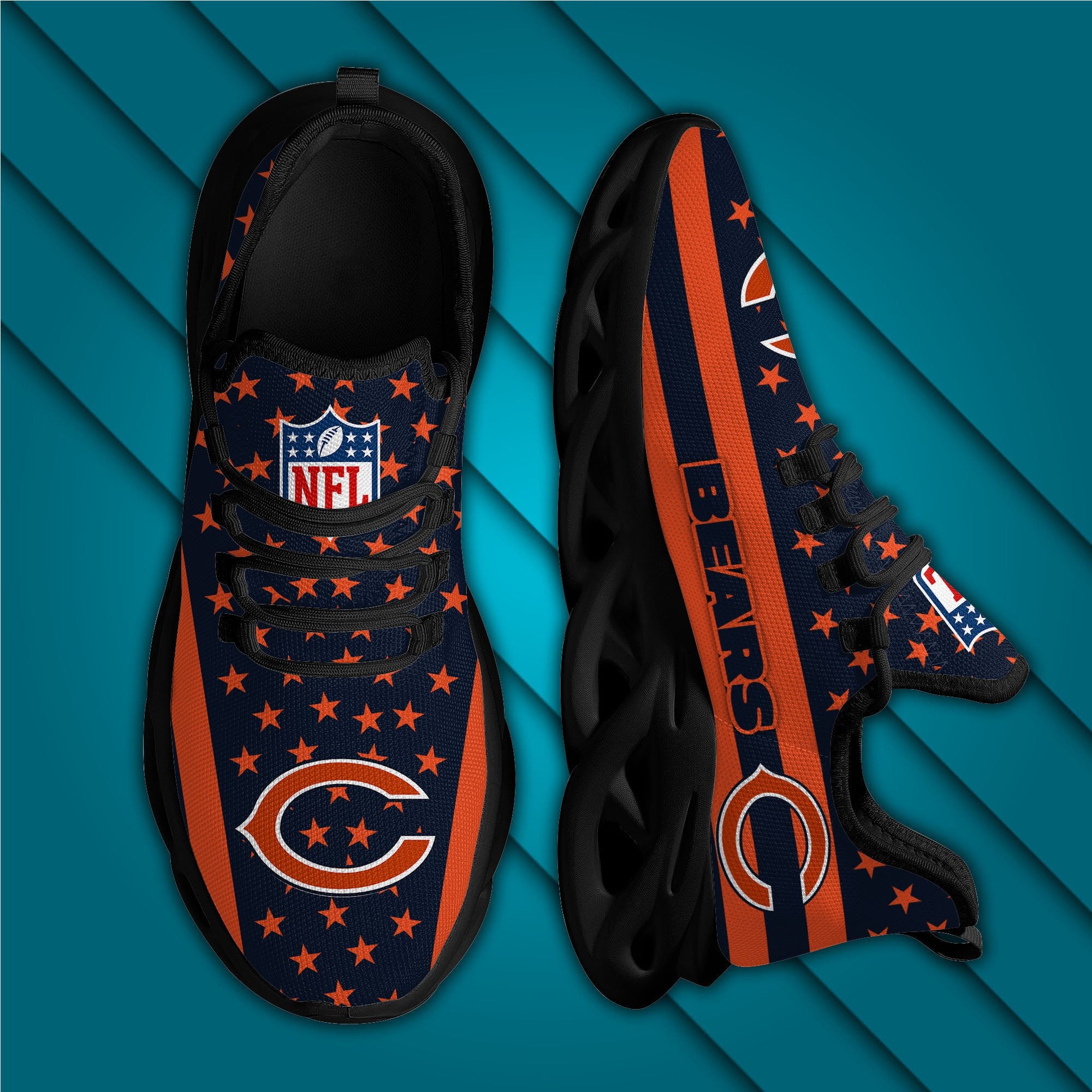Chicago Bears NFL Max Soul Shoes Sneakers for Men And Women – NFL Football Fan Shoes, Team Sneakers - Image 5