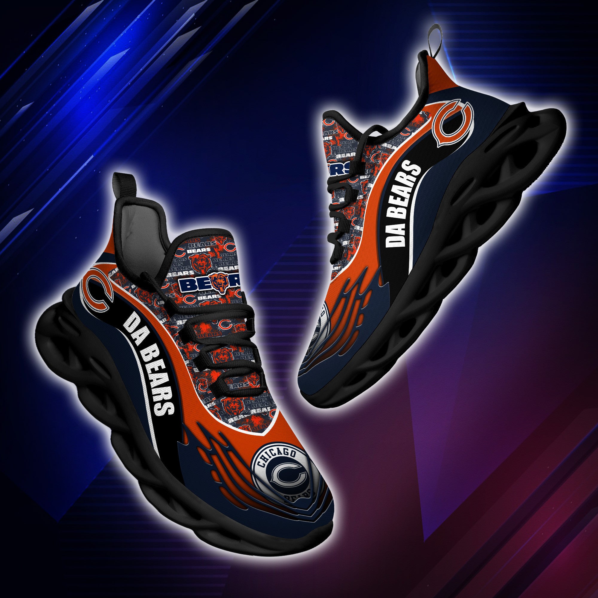 Chicago Bears NFL Max Soul Shoes Sneakers for Men And Women – NFL Football Fan Shoes, Team Sneakers - Image 4