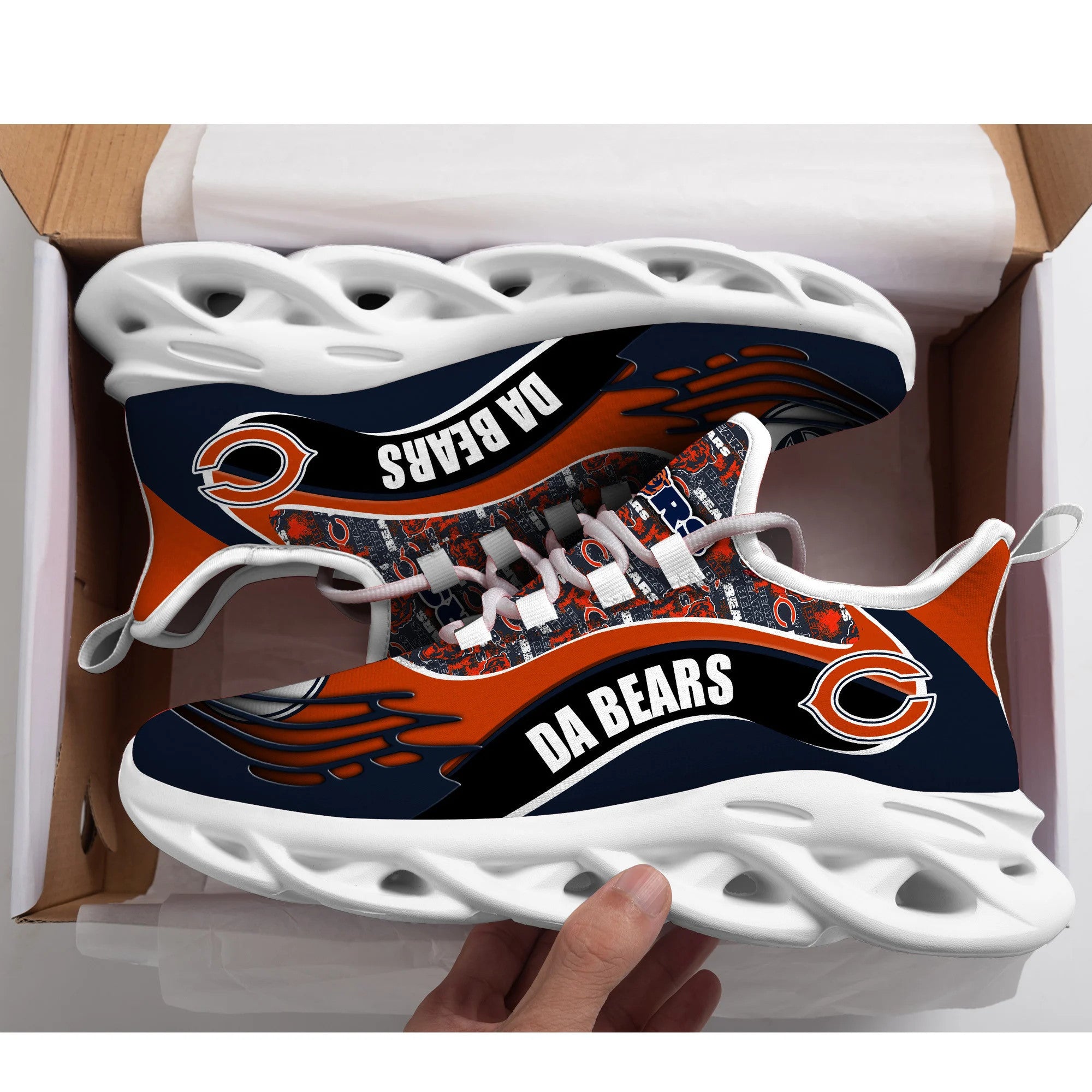 Chicago Bears NFL Max Soul Shoes Sneakers for Men And Women – NFL Football Fan Shoes, Team Sneakers