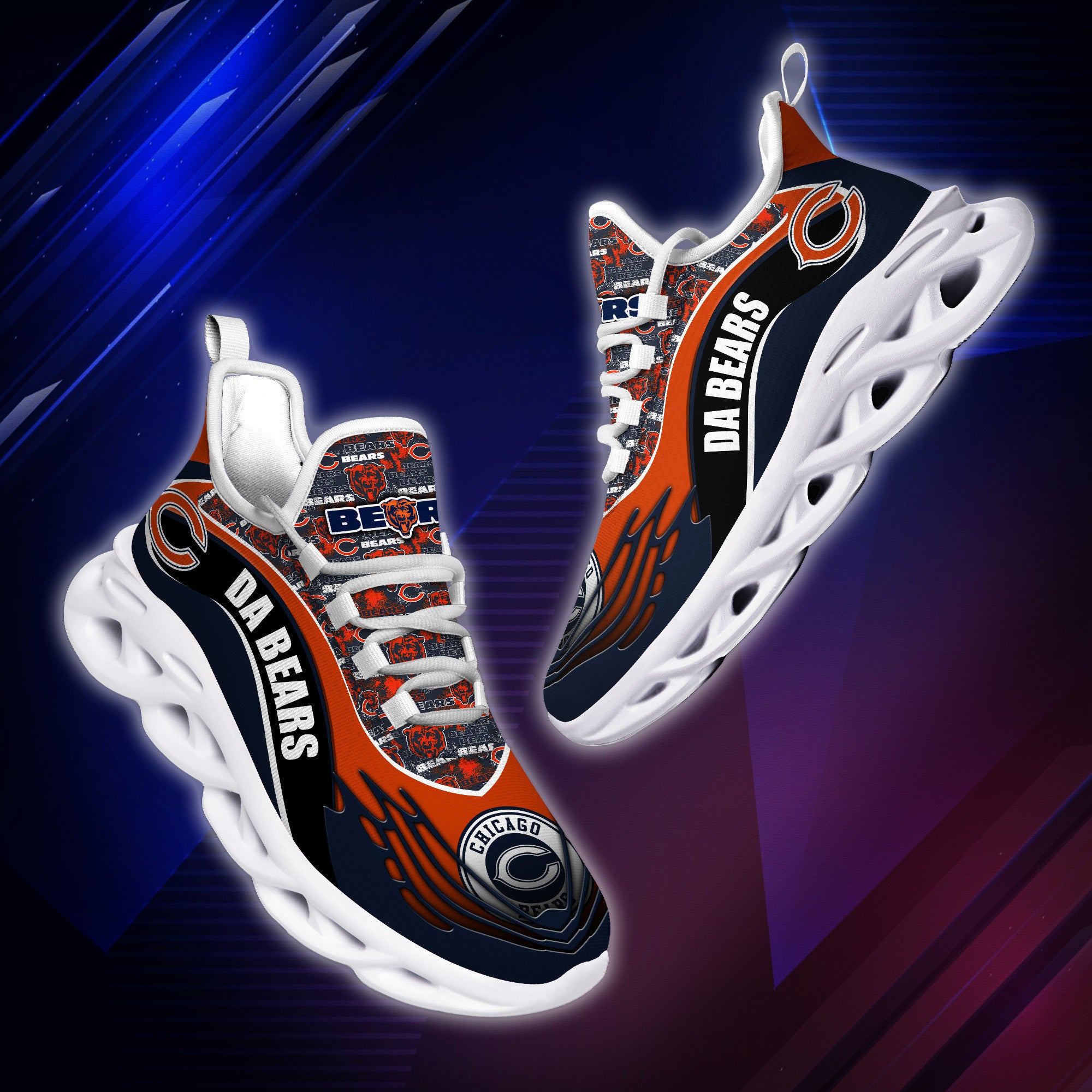 Chicago Bears NFL Max Soul Shoes Sneakers for Men And Women – NFL Football Fan Shoes, Team Sneakers - Image 3