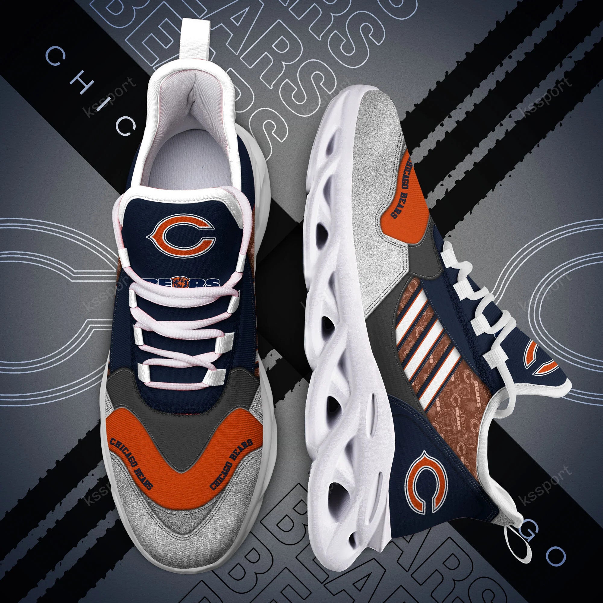 Chicago Bears NFL Max Soul Shoes Sneakers for Men And Women – NFL Football Fan Shoes, Team Sneakers