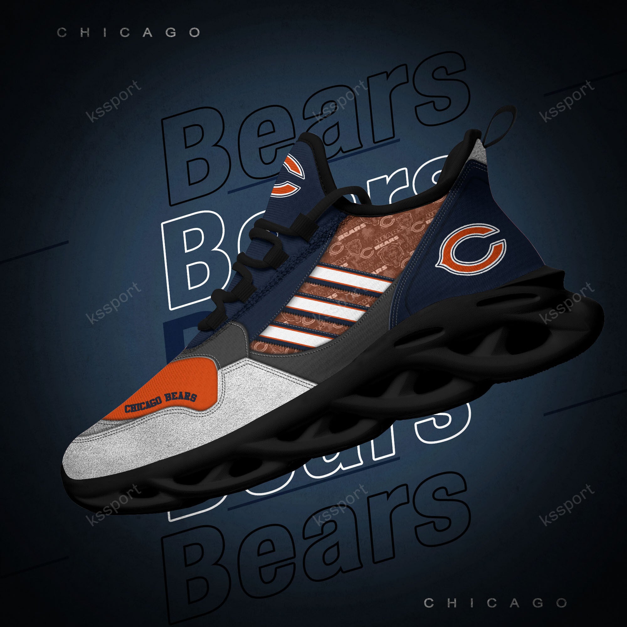Chicago Bears NFL Max Soul Shoes Sneakers for Men And Women – NFL Football Fan Shoes, Team Sneakers - Image 4