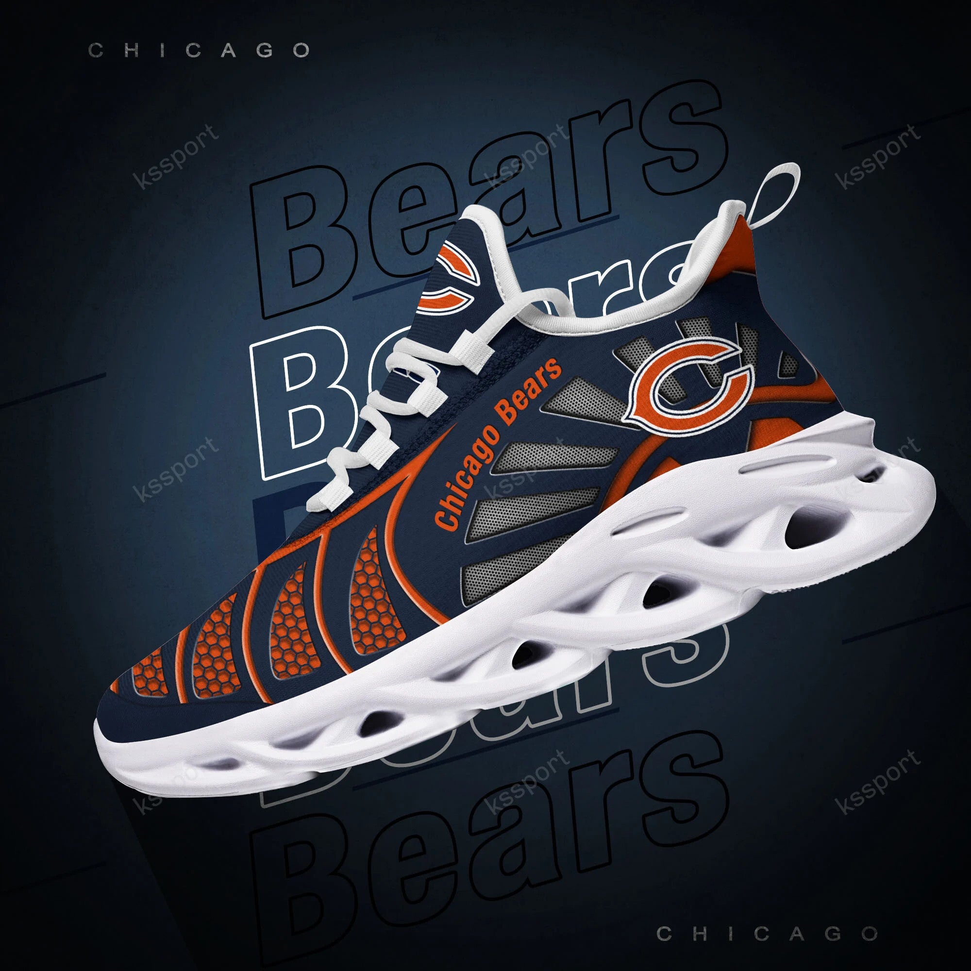 Chicago Bears NFL Max Soul Shoes Sneakers for Men And Women – NFL Football Fan Shoes, Team Sneakers