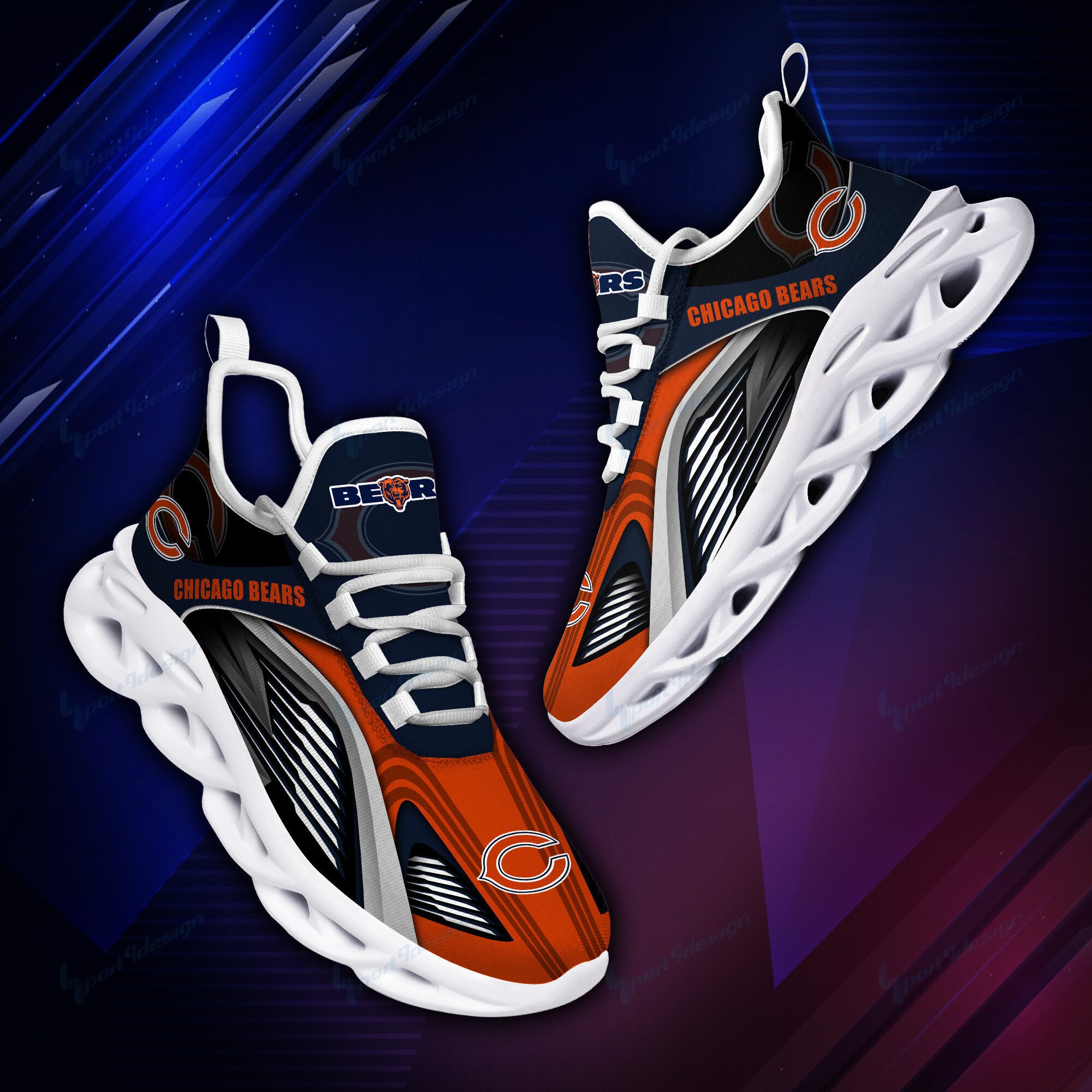 Chicago Bears NFL Max Soul Shoes Sneakers for Men And Women – NFL Football Fan Shoes, Team Sneakers