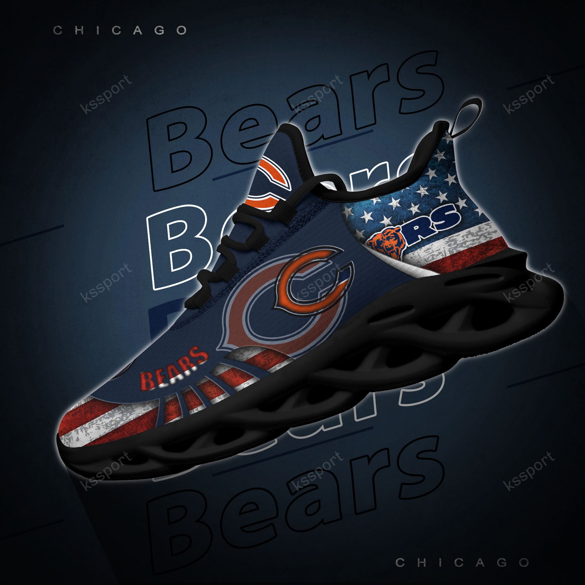 Chicago Bears NFL Max Soul Shoes Sneakers for Men And Women – NFL Football Fan Shoes, Team Sneakers - Image 4