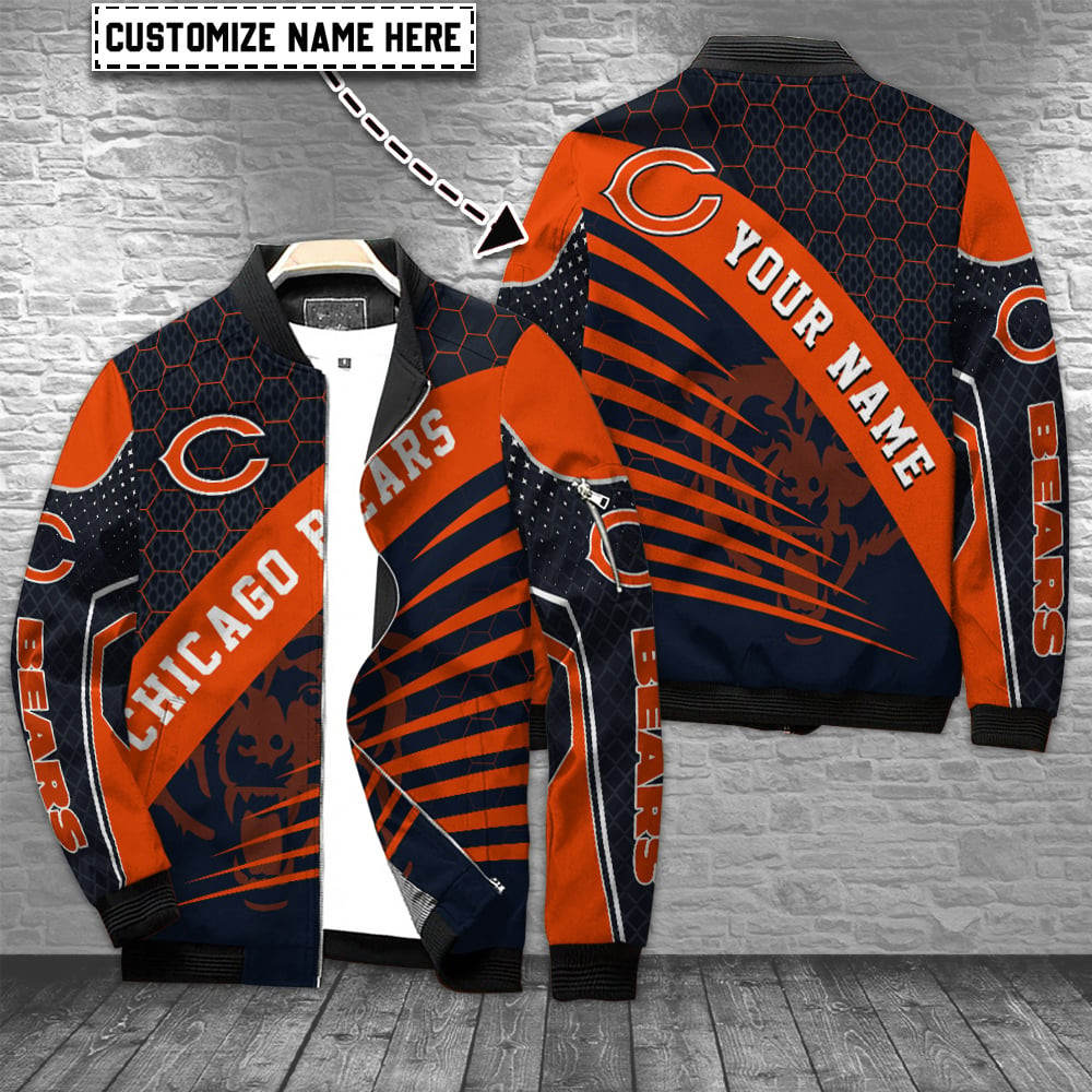 Chicago Bears Personalized Bomber Jacket | NFL Team Jacket for Men & Women | Football Fan Gift