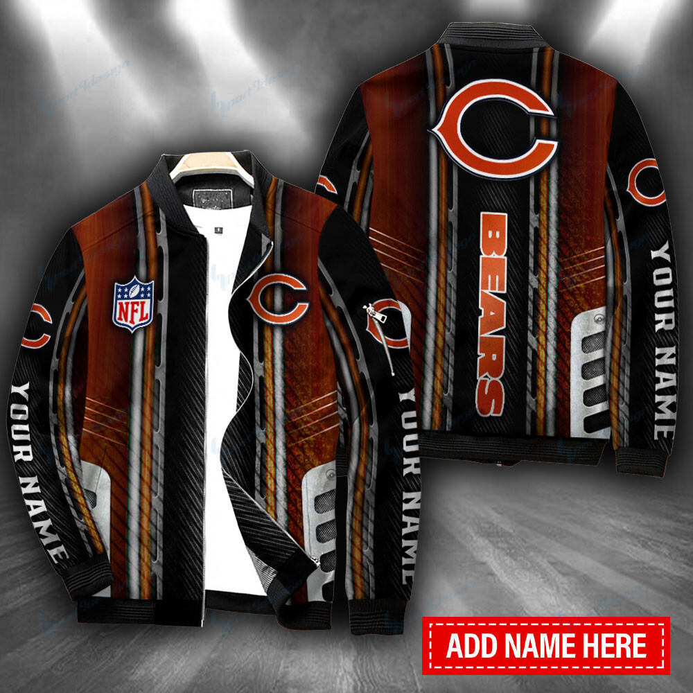 Chicago Bears Personalized Bomber Jacket | NFL Team Jacket for Men & Women | Football Fan Gift