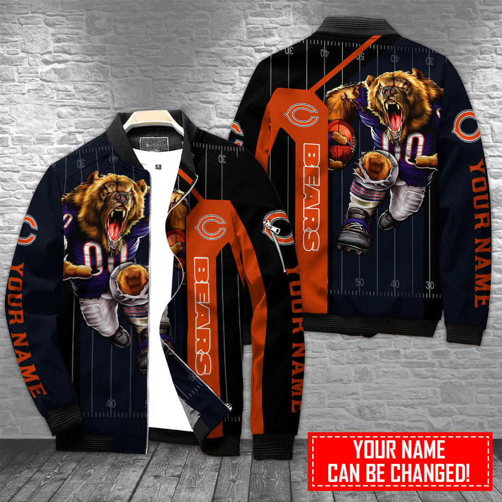 Chicago Bears Personalized Bomber Jacket | NFL Team Jacket for Men & Women | Football Fan Gift