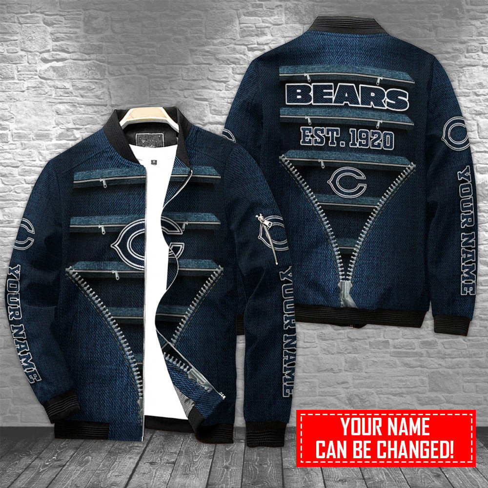 Chicago Bears Personalized Bomber Jacket | NFL Team Jacket for Men & Women | Football Fan Gift