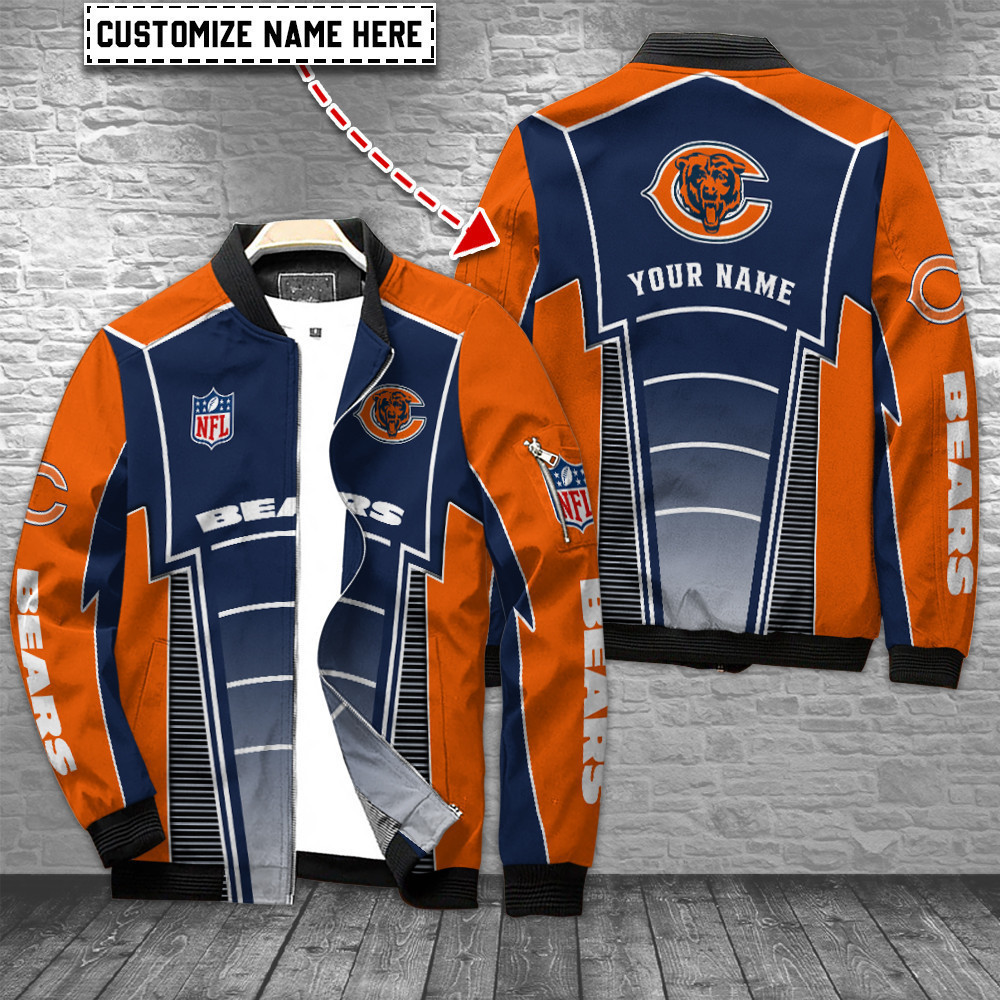 Chicago Bears Personalized Bomber Jacket | NFL Team Jacket for Men & Women | Football Fan Gift
