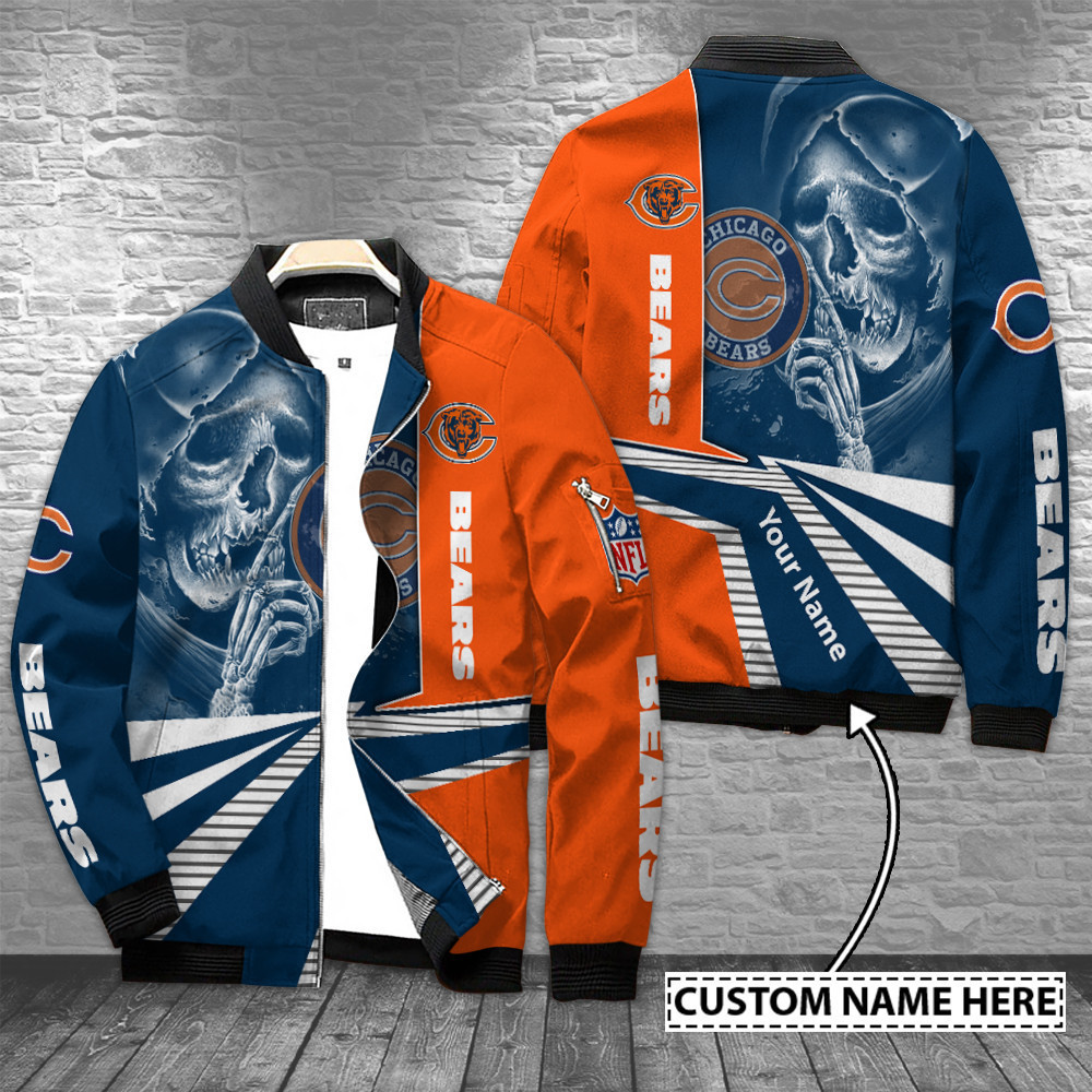 Chicago Bears Personalized Bomber Jacket | NFL Team Jacket for Men & Women | Football Fan Gift