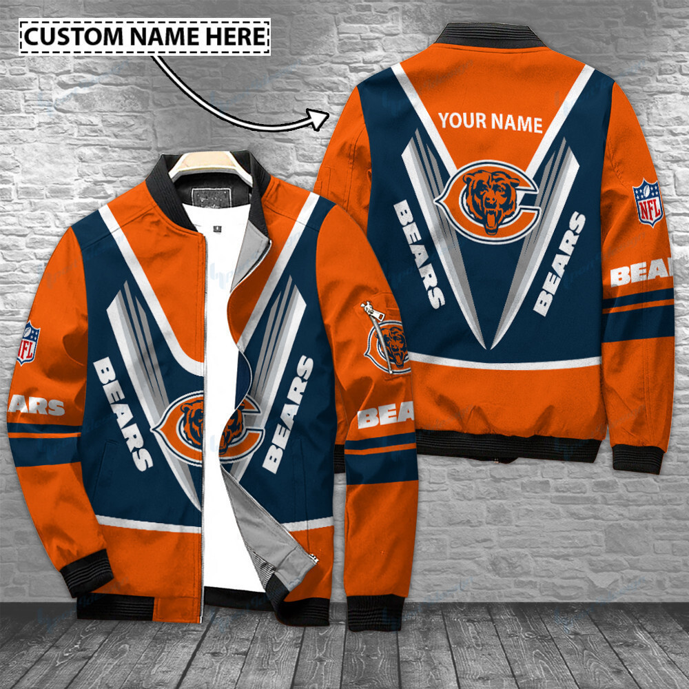 Chicago Bears Personalized Bomber Jacket | NFL Team Jacket for Men & Women | Football Fan Gift