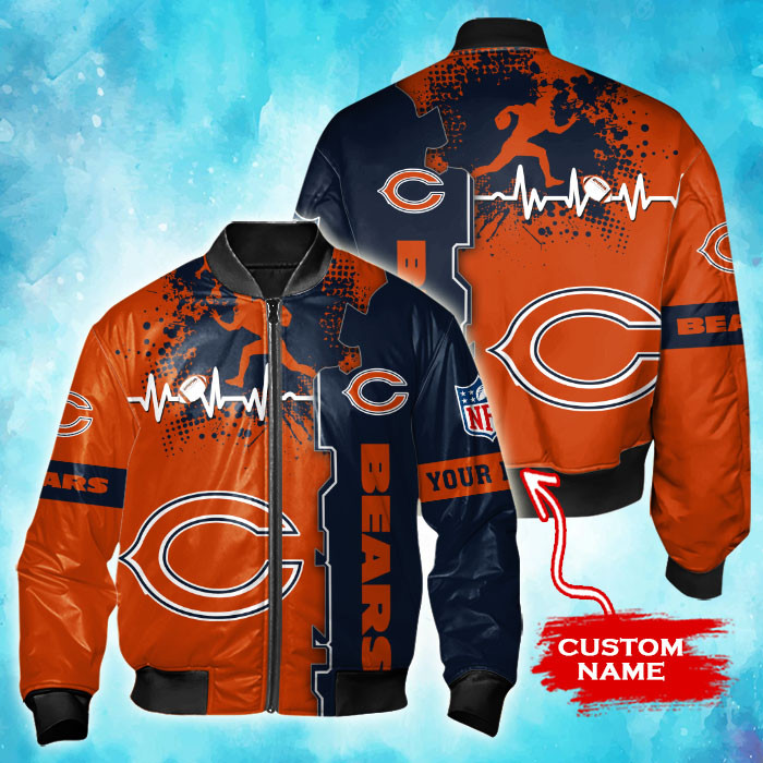 Chicago Bears Personalized Thick Bomber Jacket | NFL Team Jacket for Men & Women | Football Fan Gift