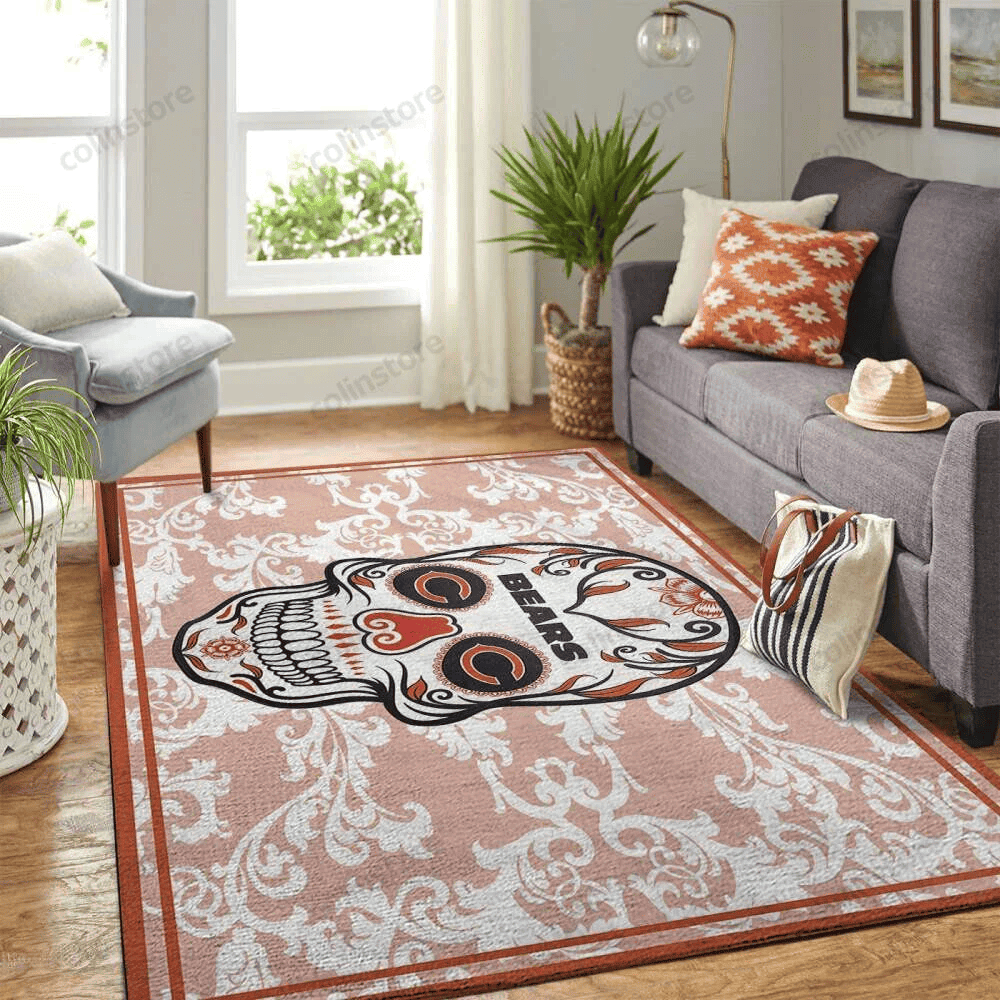 Chicago Bears Rectangle Area Rug – Full Print Carpet For Living Room & Bedroom Home Decor