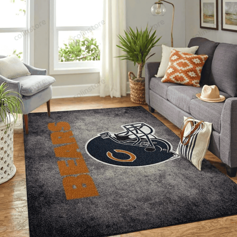 Chicago Bears Rectangle Area Rug – Full Print Carpet For Living Room & Bedroom Home Decor
