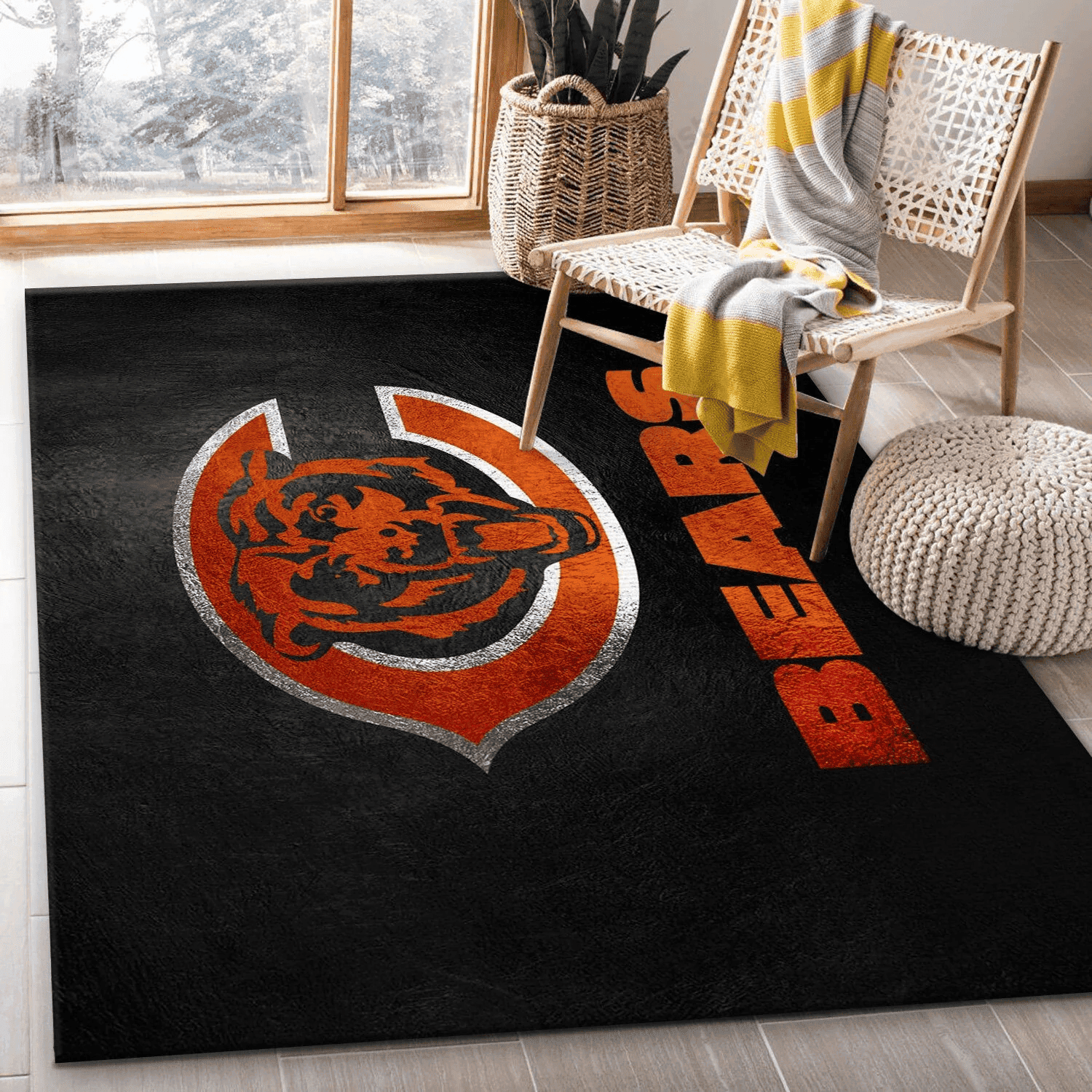 Chicago Bears Rectangle Area Rug – Full Print Carpet For Living Room & Bedroom Home Decor