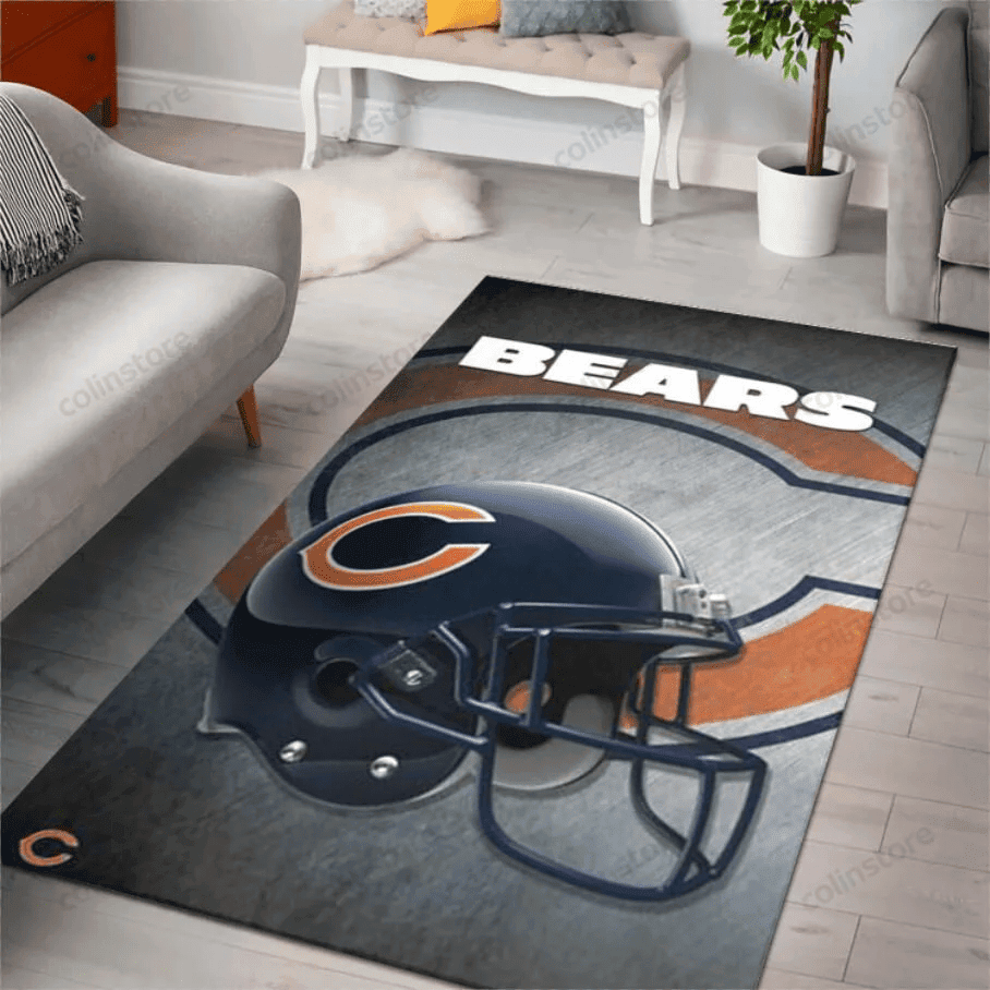 Chicago Bears Rectangle Area Rug – Full Print Carpet For Living Room & Bedroom Home Decor