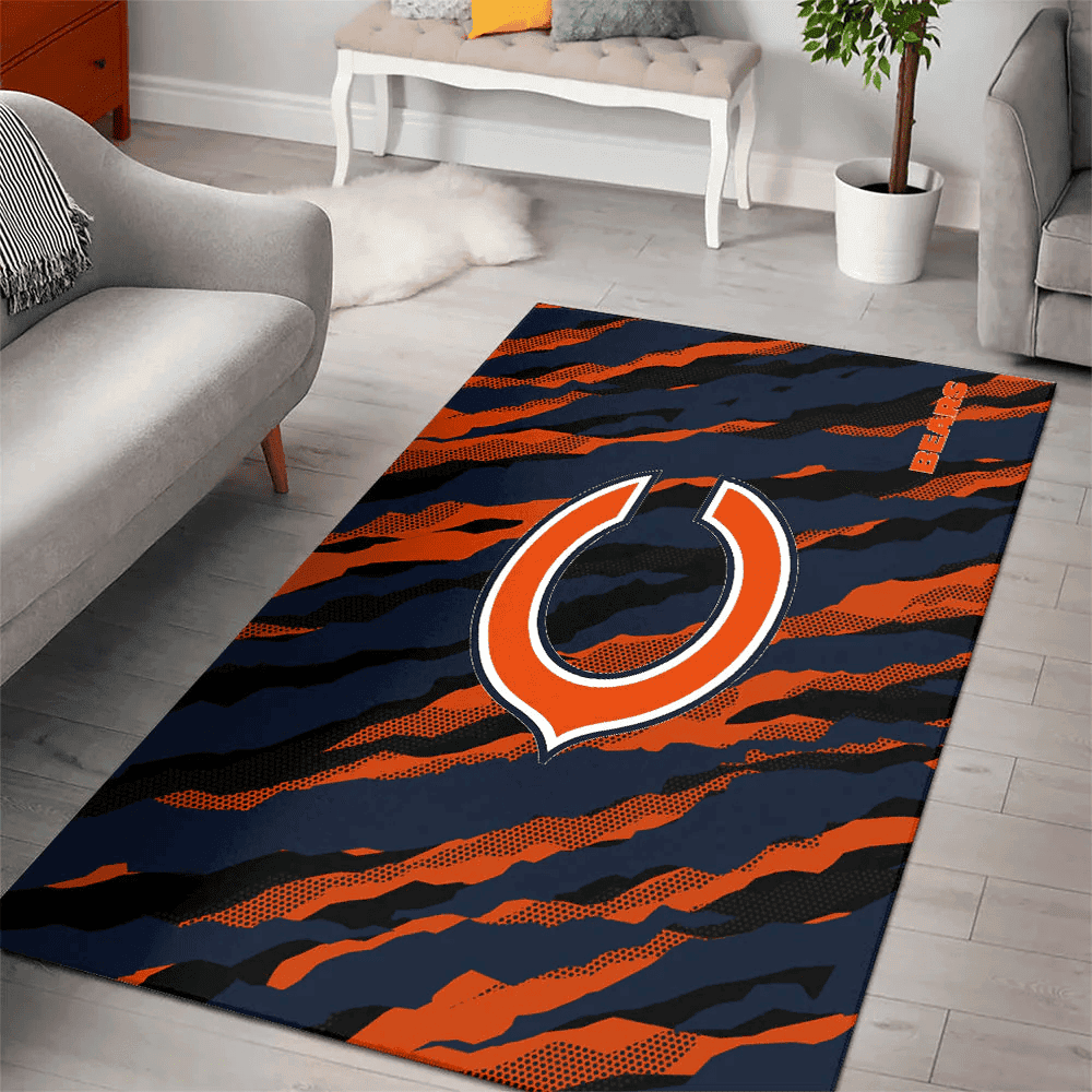 Chicago Bears Rectangle Area Rug – Full Print Carpet For Living Room & Bedroom Home Decor