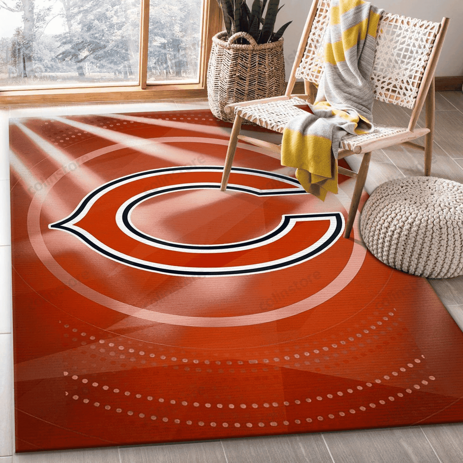 Chicago Bears Rectangle Area Rug – Full Print Carpet For Living Room & Bedroom Home Decor