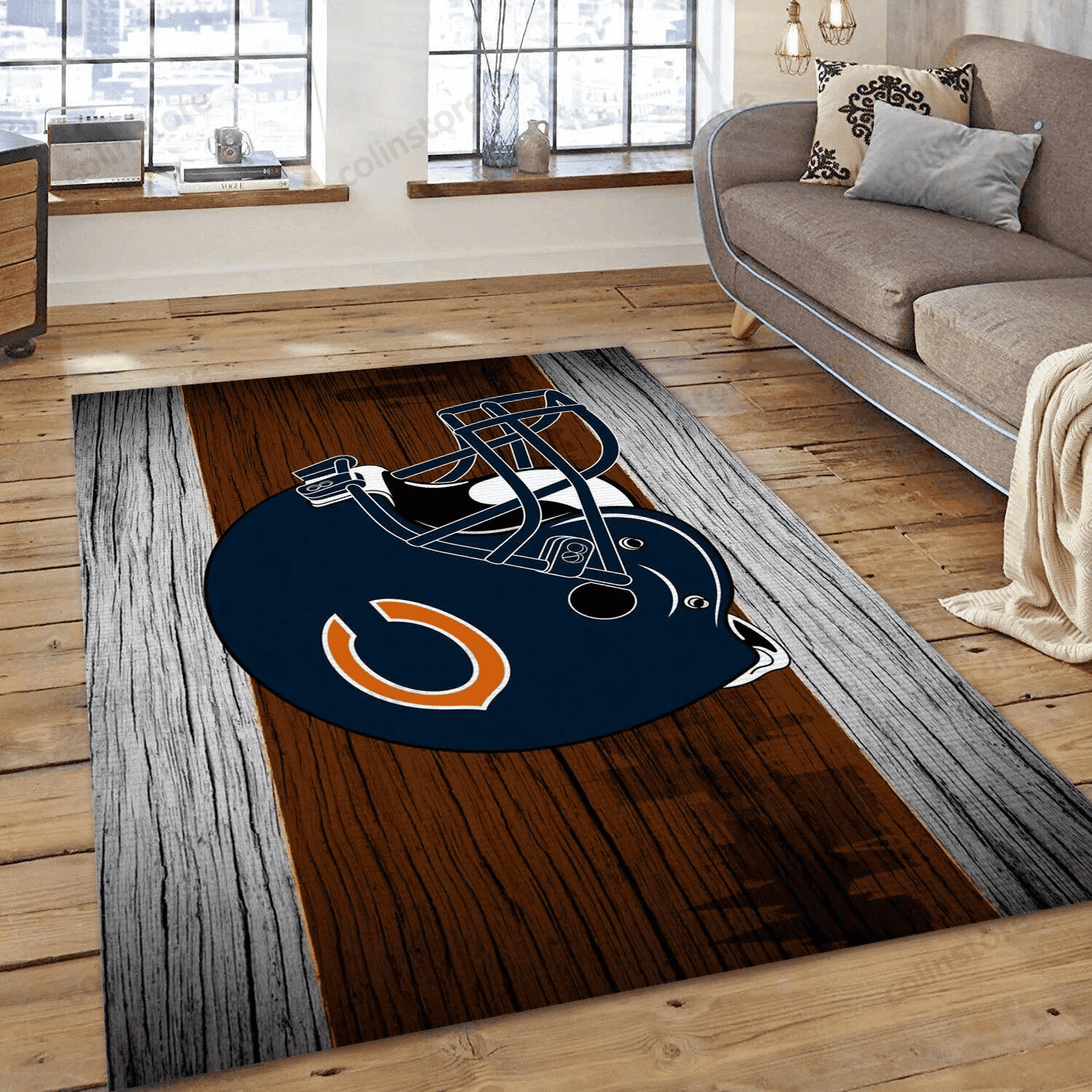 Chicago Bears Rectangle Area Rug – Full Print Carpet For Living Room & Bedroom Home Decor