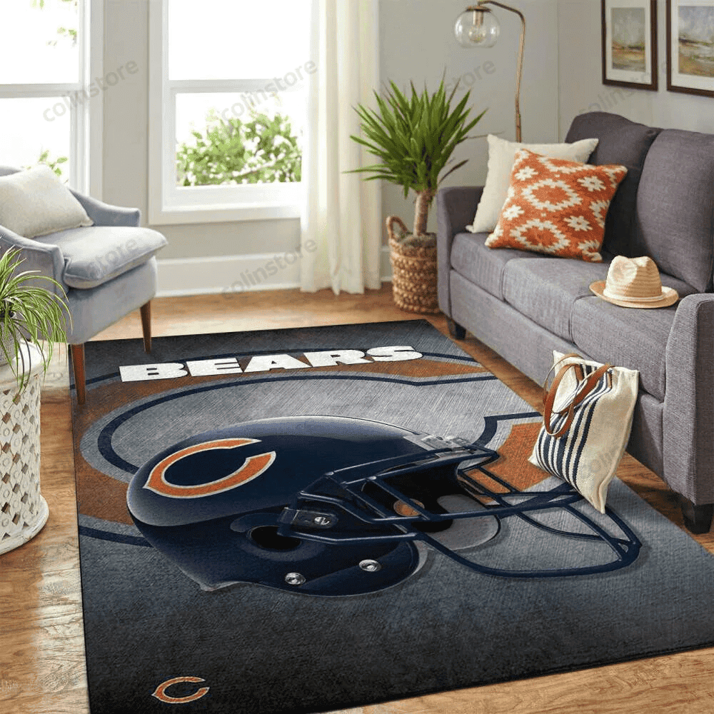 Chicago Bears Rectangle Area Rug – Full Print Carpet For Living Room & Bedroom Home Decor