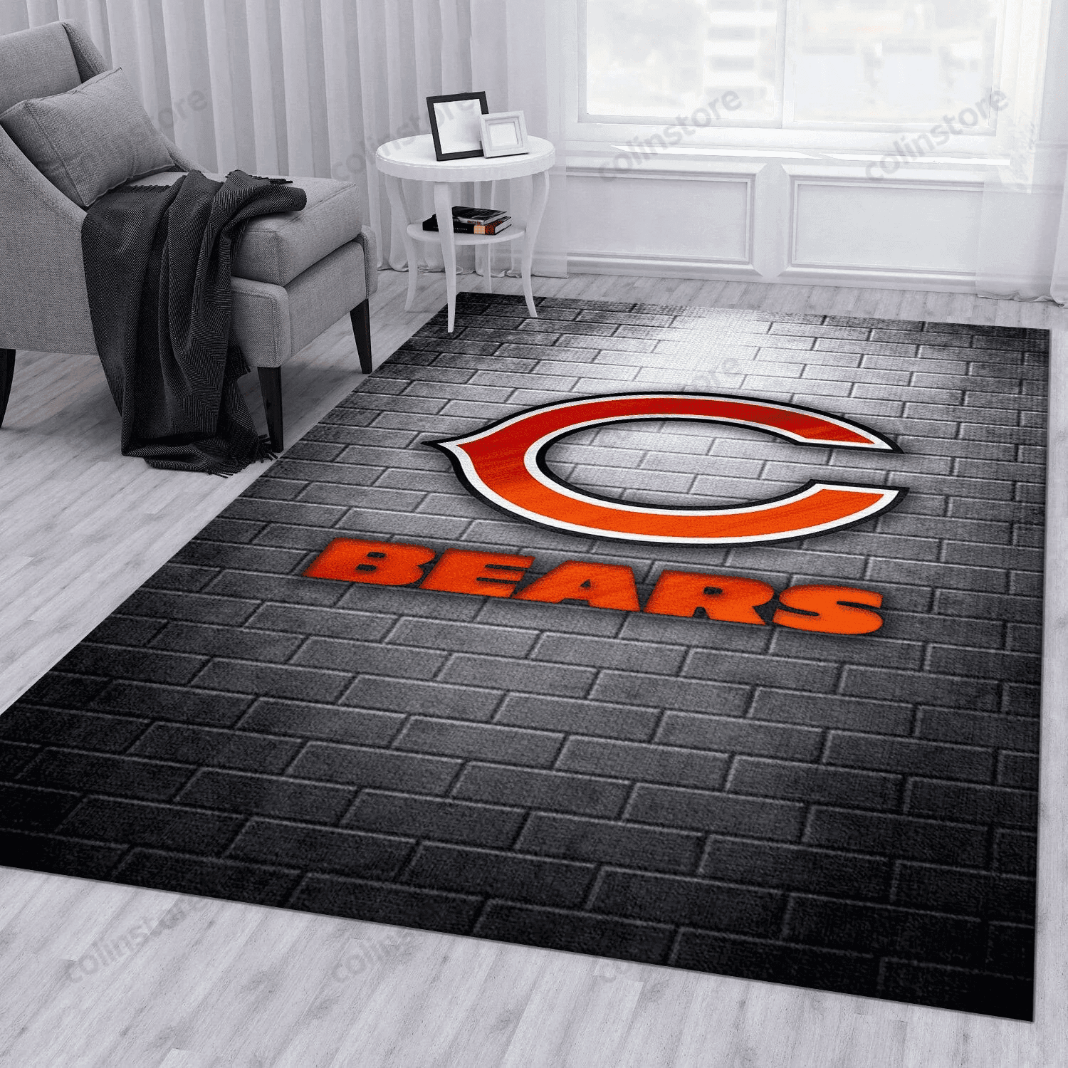 Chicago Bears Rectangle Area Rug – Full Print Carpet For Living Room & Bedroom Home Decor