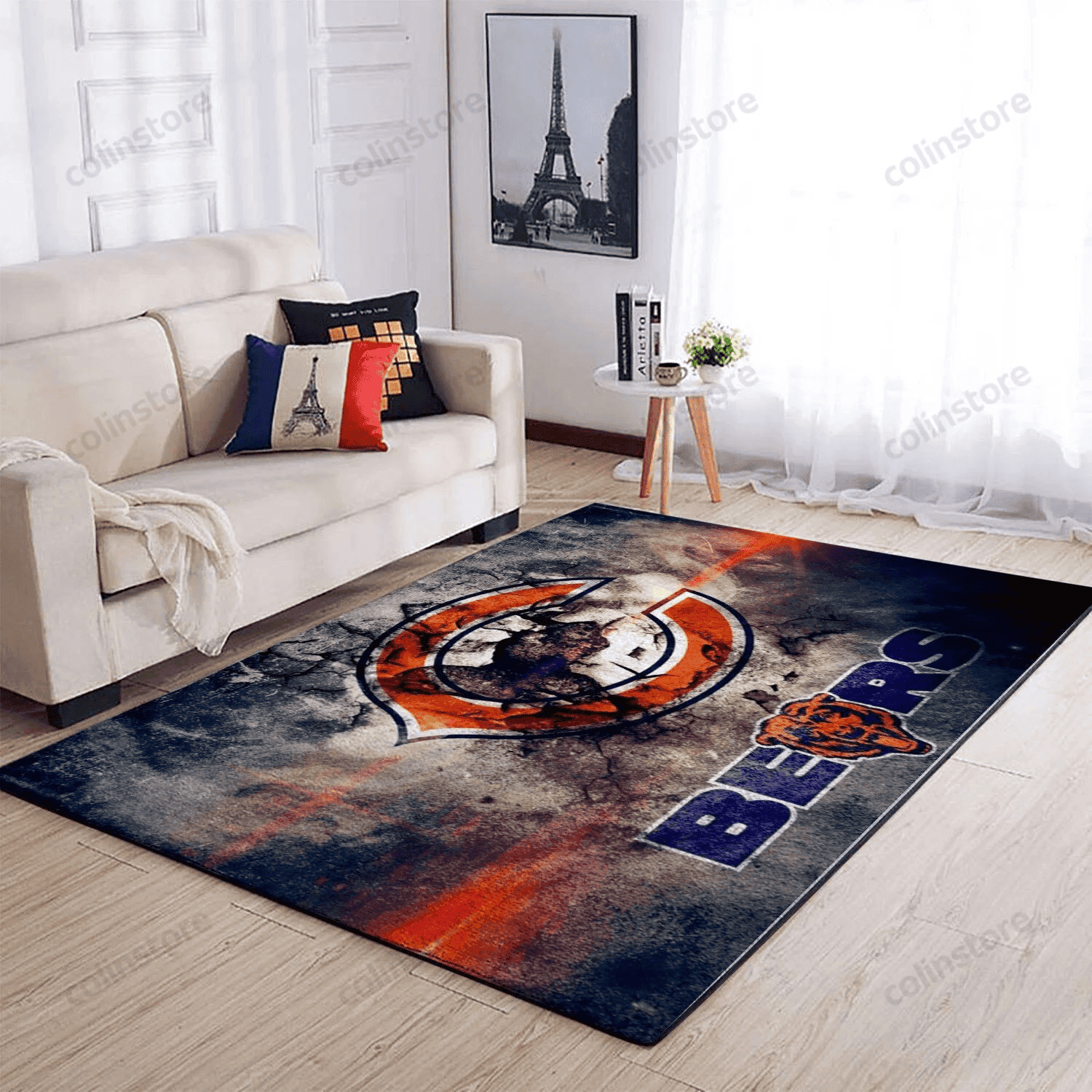 Chicago Bears Rectangle Area Rug – Full Print Carpet For Living Room & Bedroom Home Decor