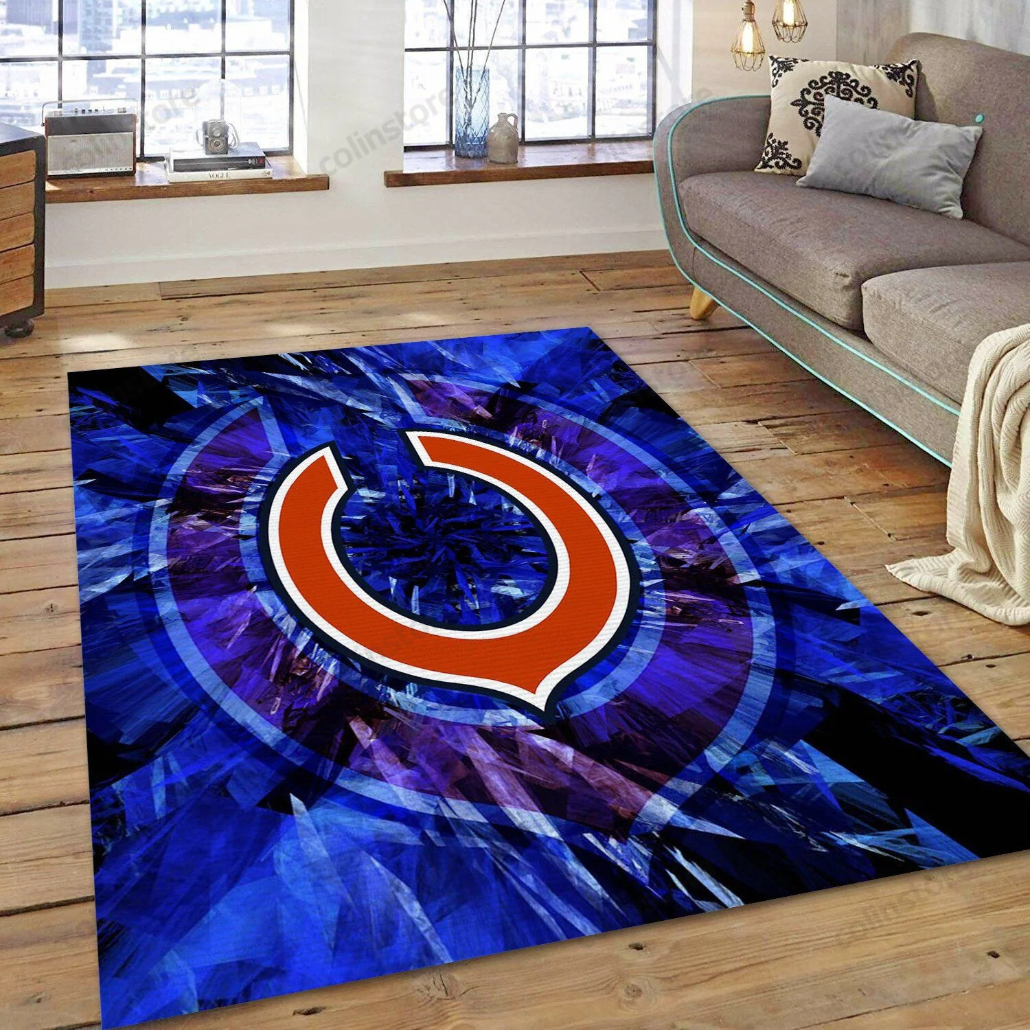 Chicago Bears Rectangle Area Rug – Full Print Carpet For Living Room & Bedroom Home Decor