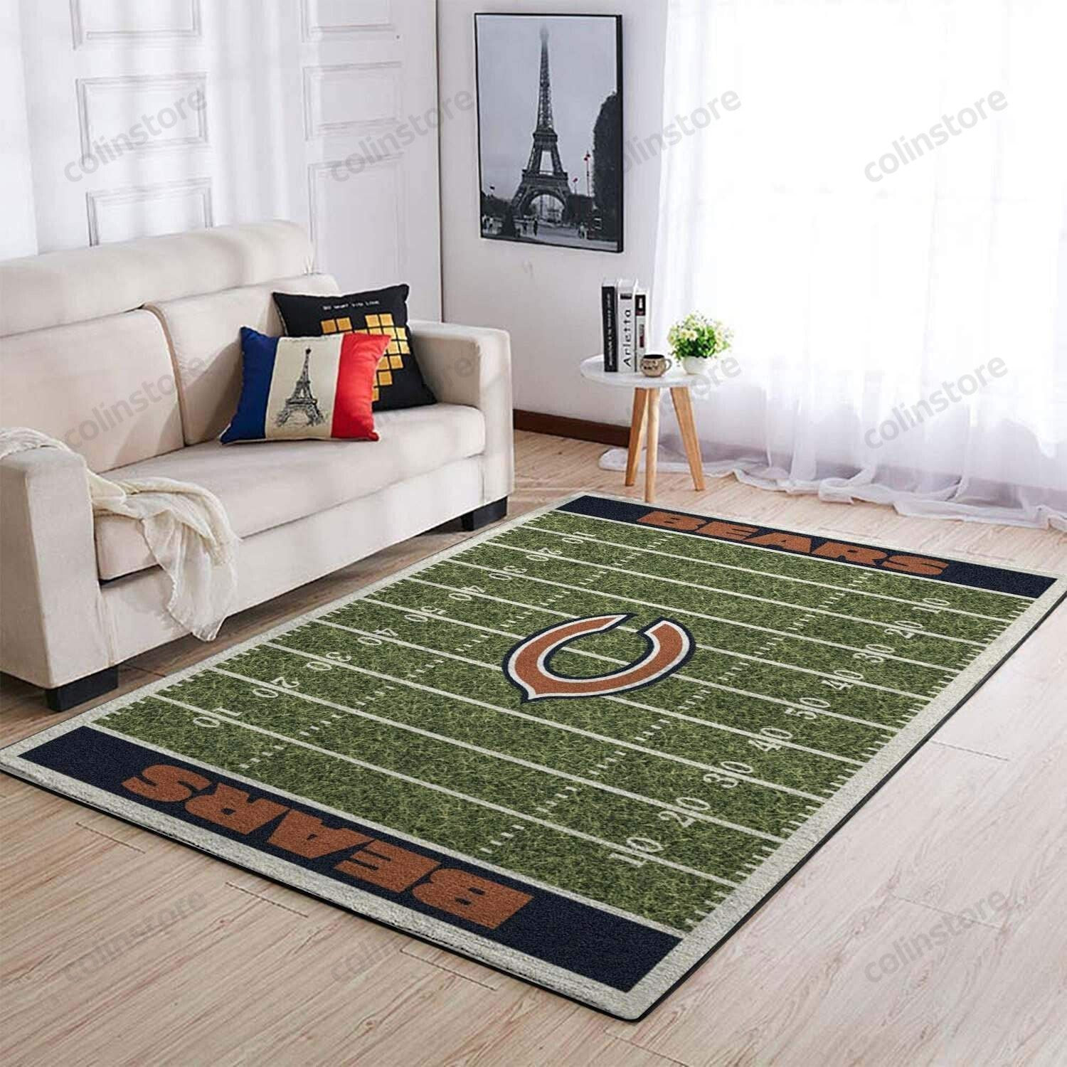 Chicago Bears Rug 3D Rectangle Area Rug – Full Print Carpet For Living Room & Bedroom Home Decor