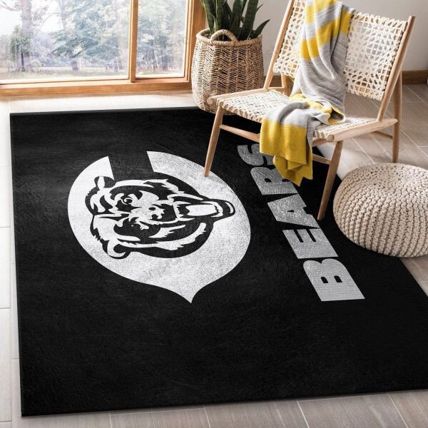 Chicago Bears Silver 3D Rectangle Area Rug – Full Print Carpet For Living Room & Bedroom Home Decor