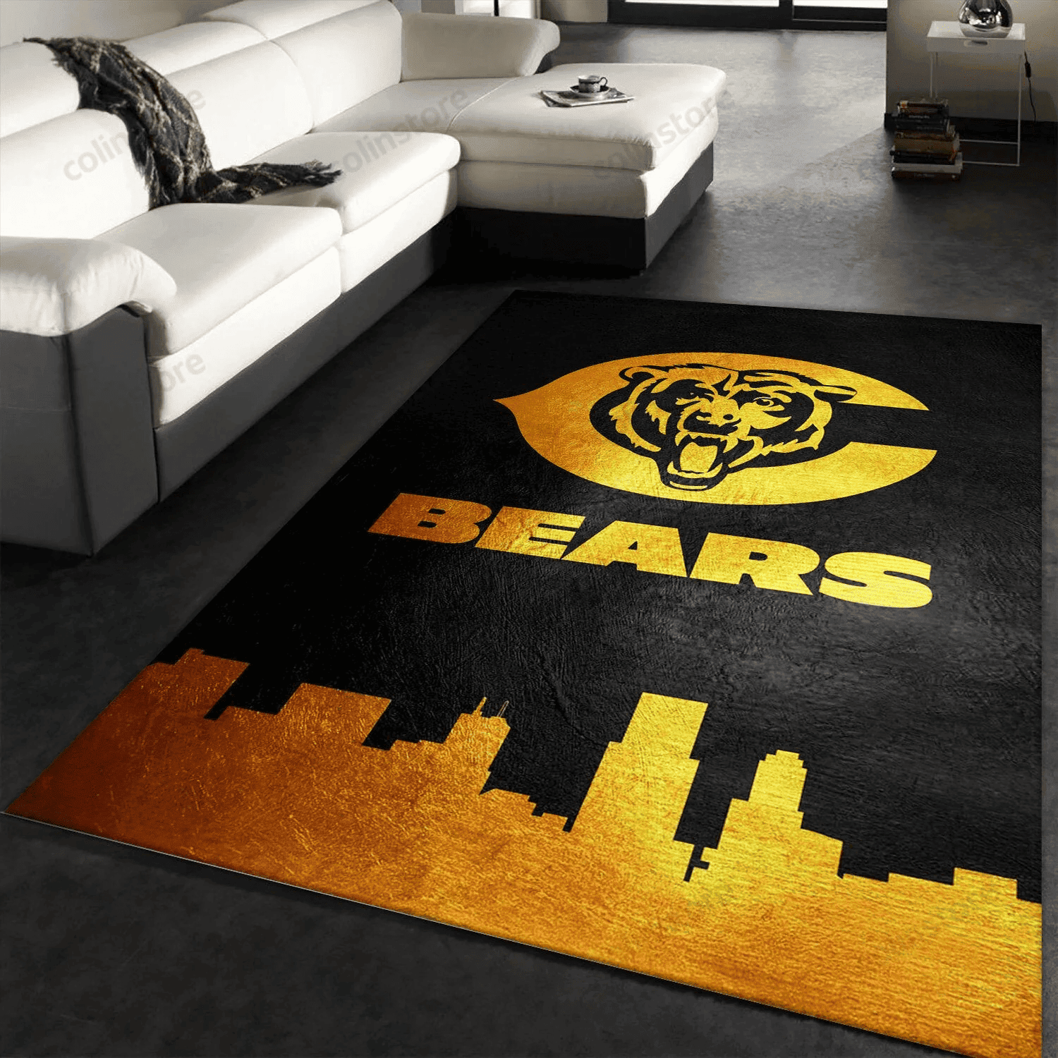 Chicago Bears Skyline Rectangle Area Rug – Full Print Carpet For Living Room & Bedroom Home Decor