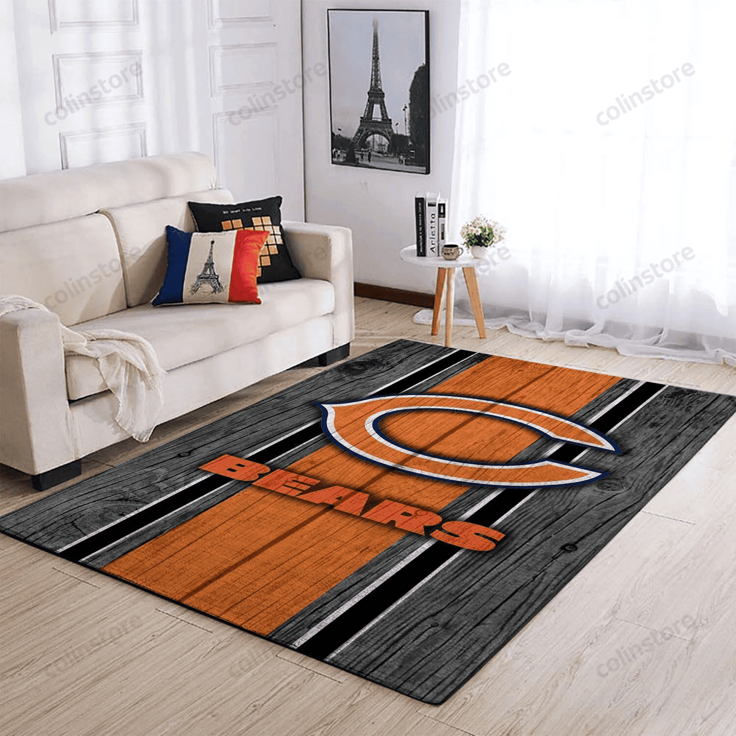 Chicago Bears Team Logo Rectangle Area Rug – Full Print Carpet For Living Room & Bedroom Home Decor