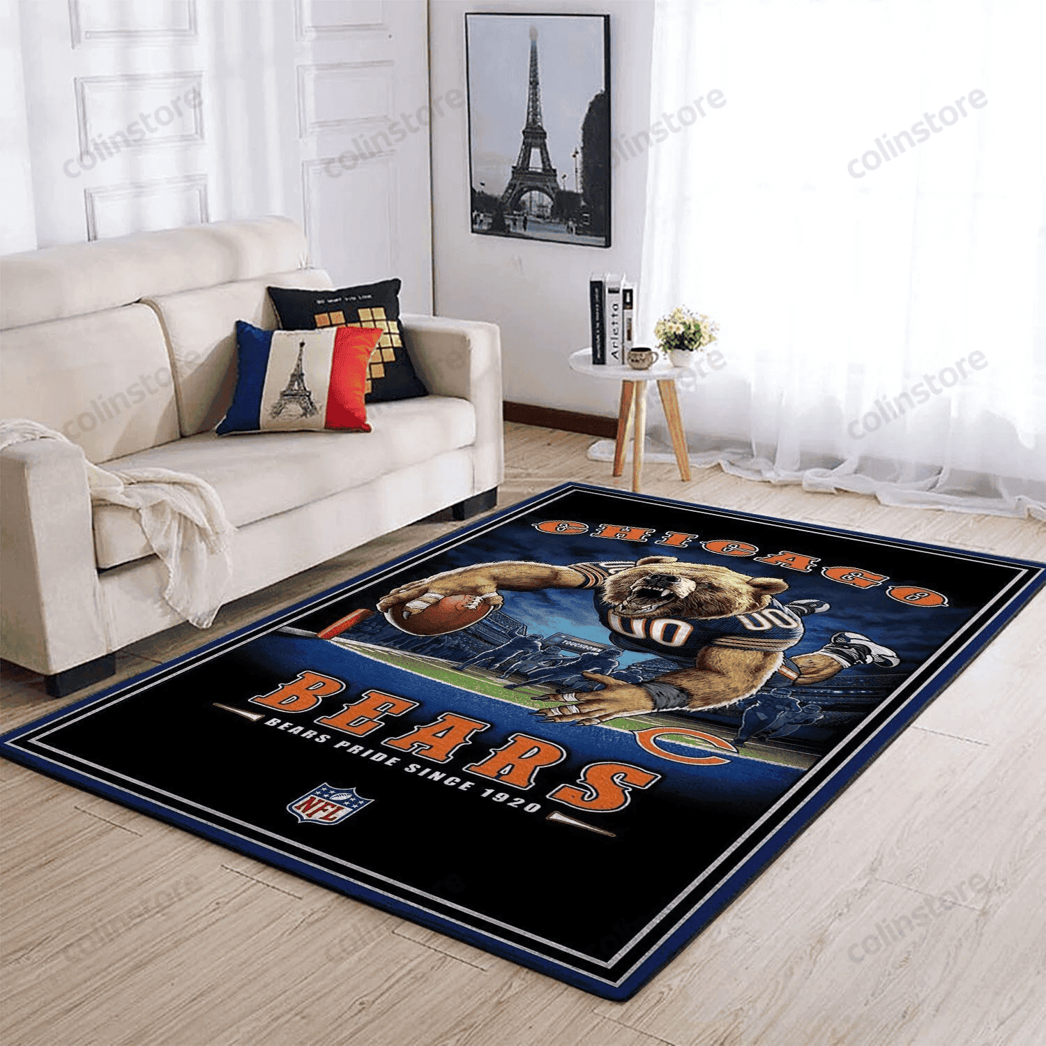 Chicago Bears Team Pride Rectangle Area Rug – Full Print Carpet For Living Room & Bedroom Home Decor
