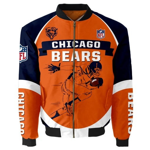Chicago Bears Thick Bomber Jacket | NFL Team Jacket for Men & Women | Football Fan Gift