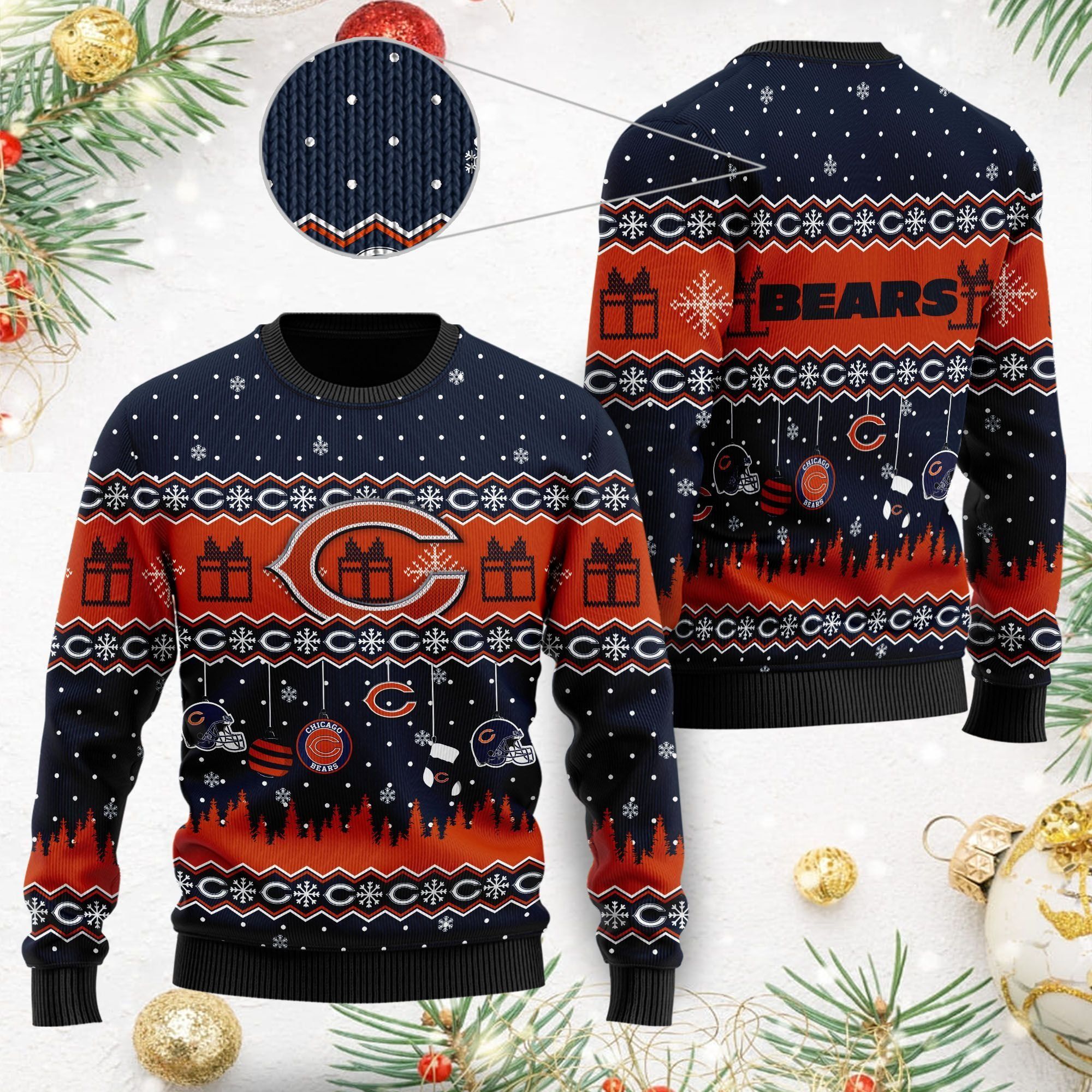 Chicago Bears Wool Logo Ugly Christmas Sweater NFL Fans On Xmas Days