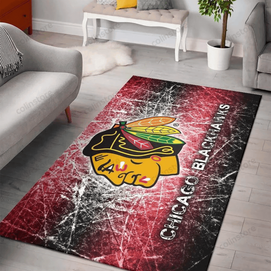 Chicago Blackhawks 3D Rectangle Area Rug – Full Print Carpet For Living Room & Bedroom Home Decor