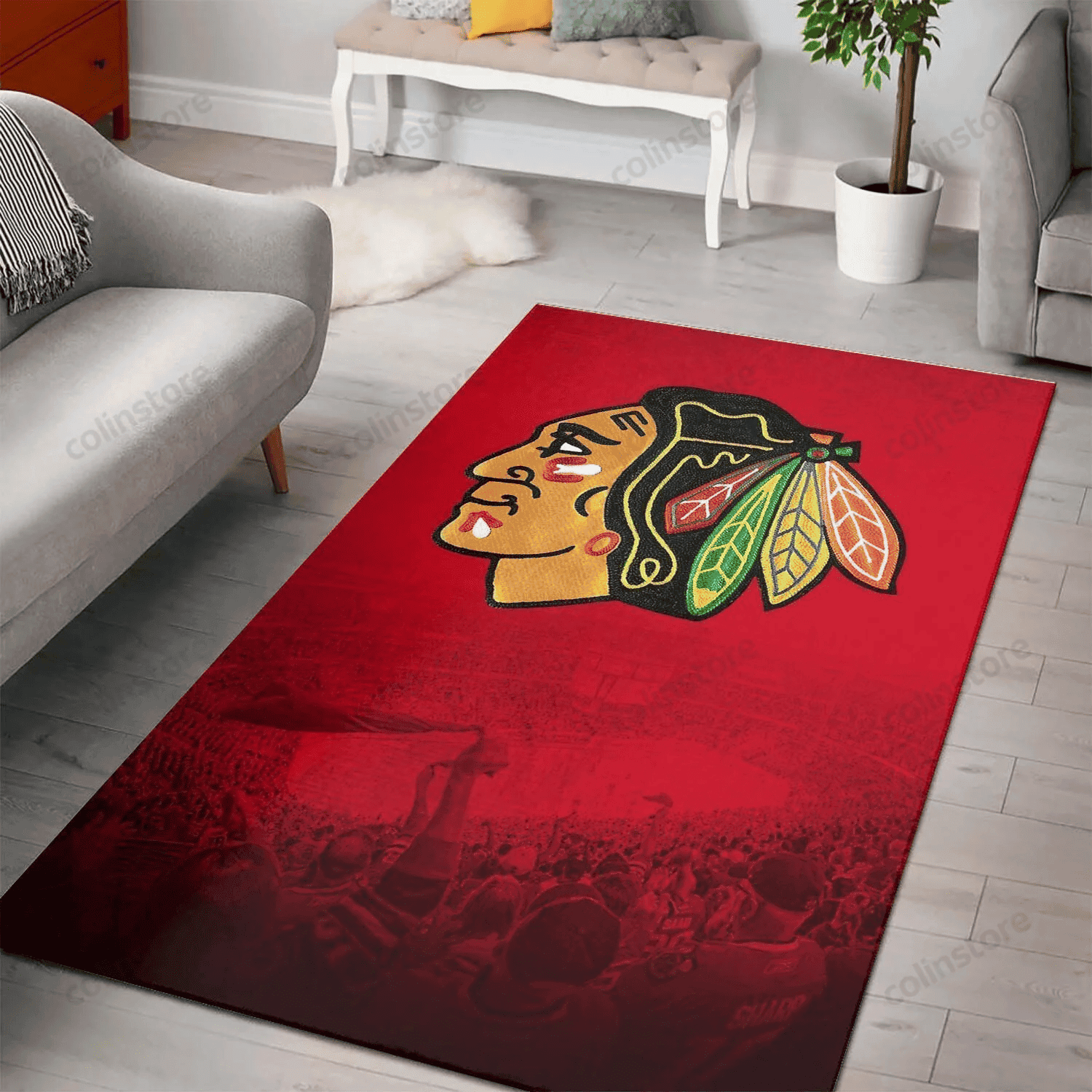 Chicago Blackhawks 3D Rectangle Area Rug – Full Print Carpet For Living Room & Bedroom Home Decor